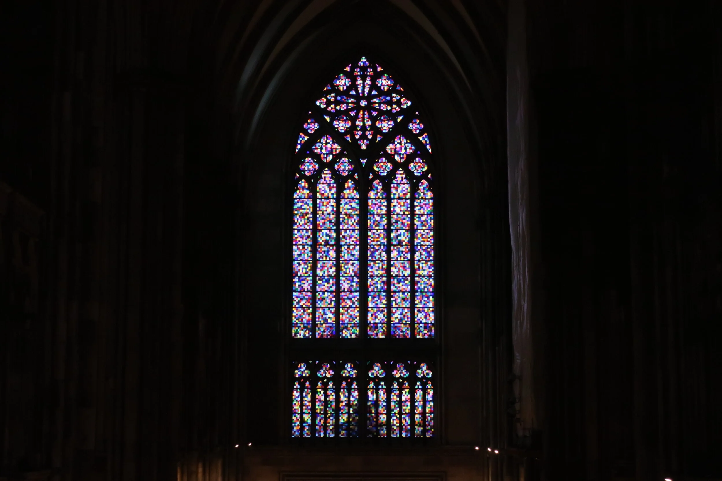  Cologne 2019--Cologne Cathedral insider's tour of the high reaches of the Cathedral--The Transcept with the new Richter window 