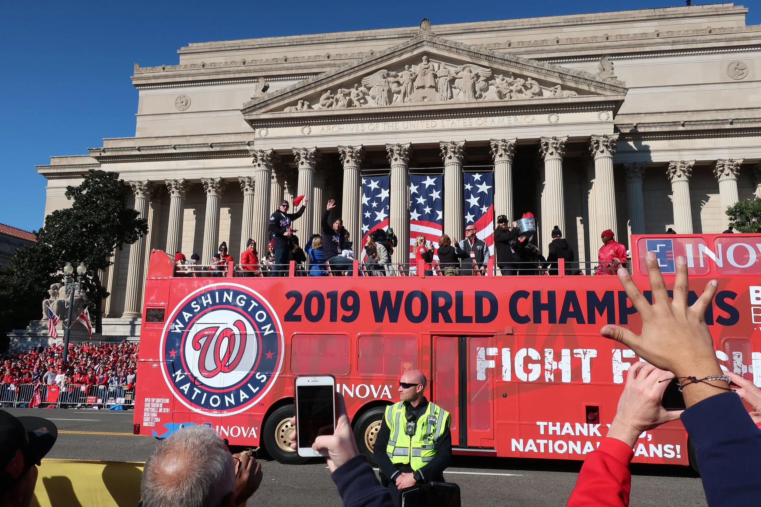  DC 2019--Nats Parade--Andrew Stevenson, Trea Turner and Yan Gomes 