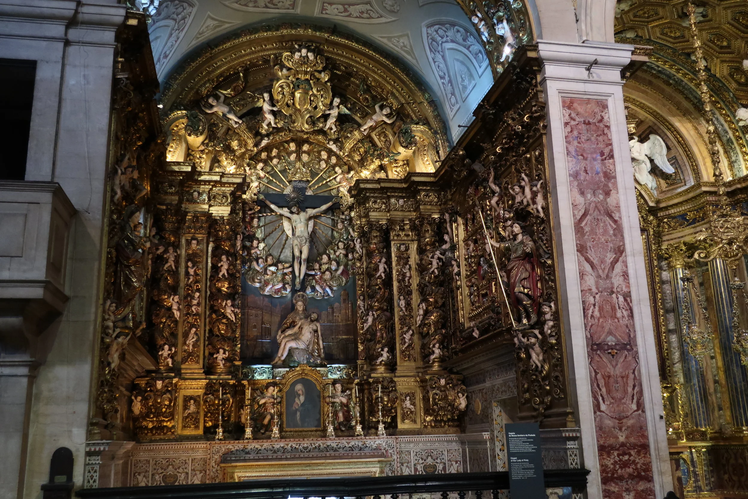 Lisbon 2019--Sao Roque church--Side chapel (Very Baroque) 