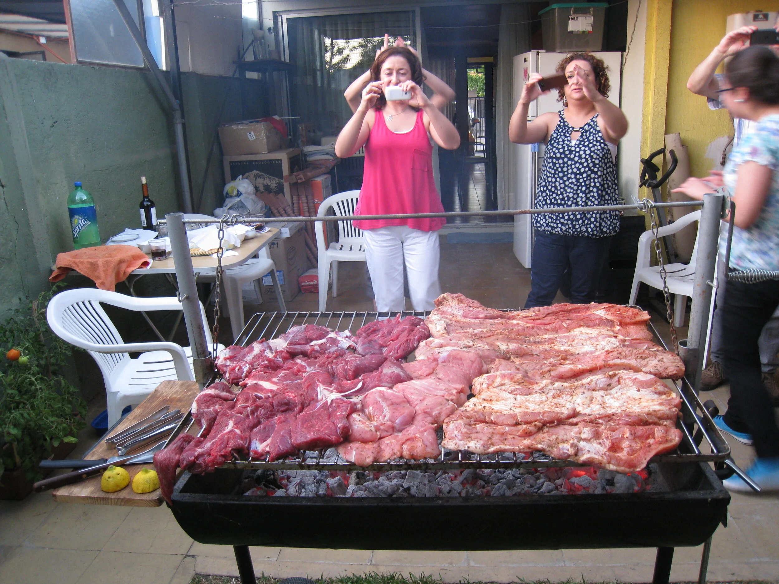  Curico--Aguirre house-Carolina and Macarena at the asado 