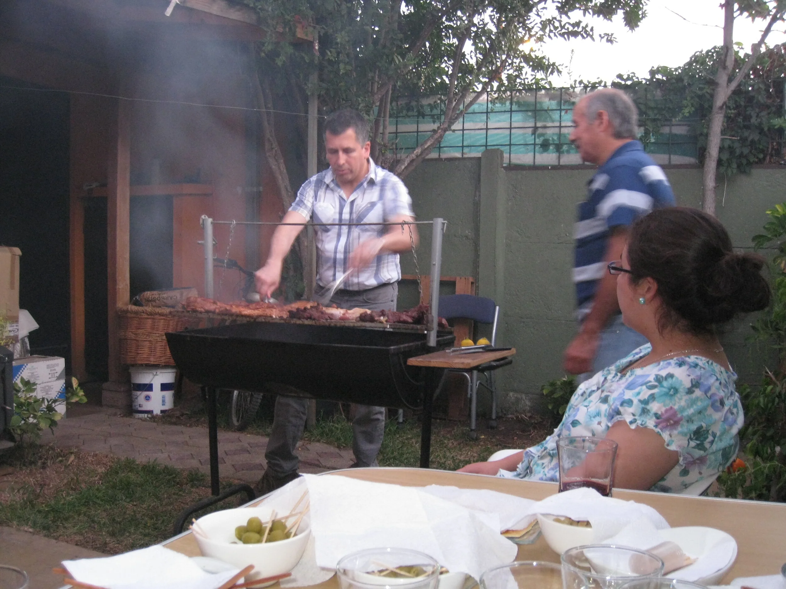  Curico--Aguirre house-Ricardo and Nelson at the asado with Paulina 