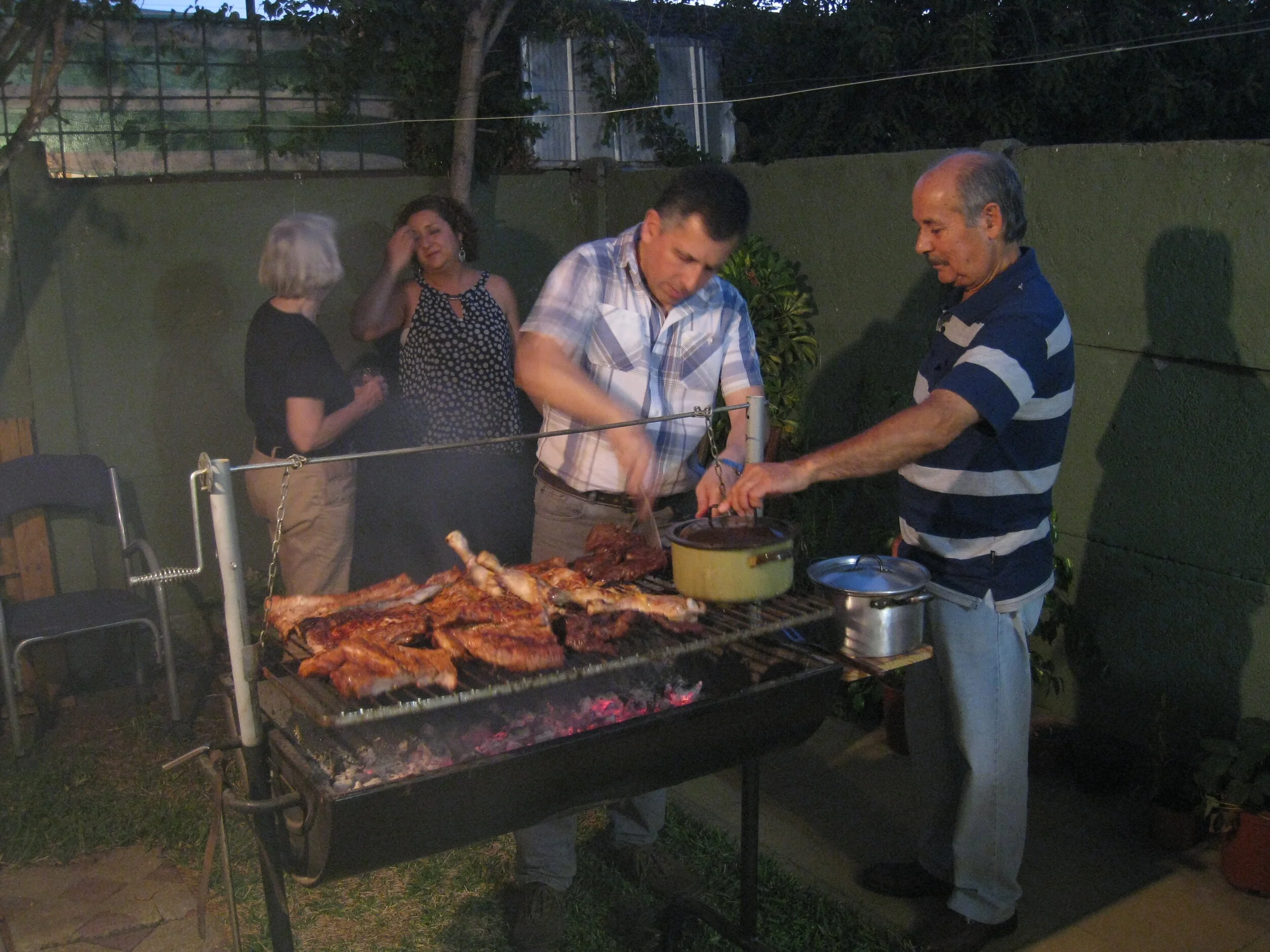  Curico--Aguirre house-Ricardo and Nelson at the asado with Carrol and Macarena 