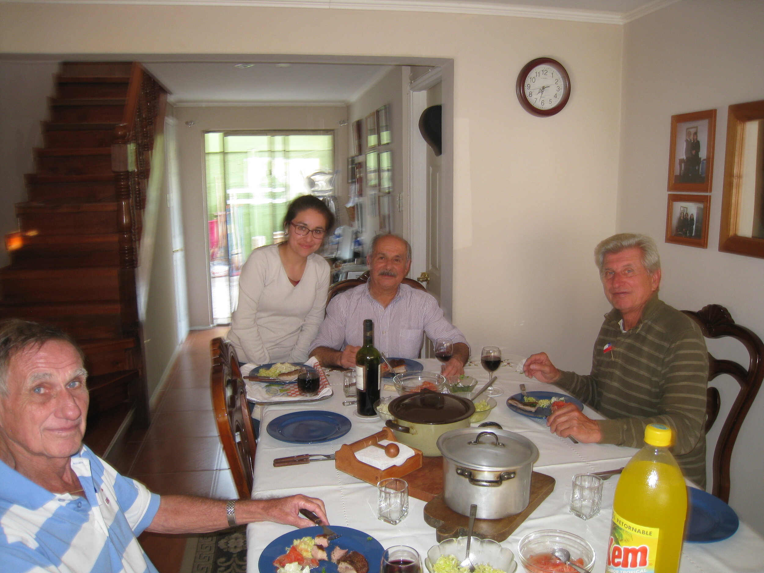  Chile--Curico--Paul Cullingford, Paula y Nelson Aguirre, Karl Kindel at their home in Villa El Boldo 1 Pasaje 2 Numero 2010 