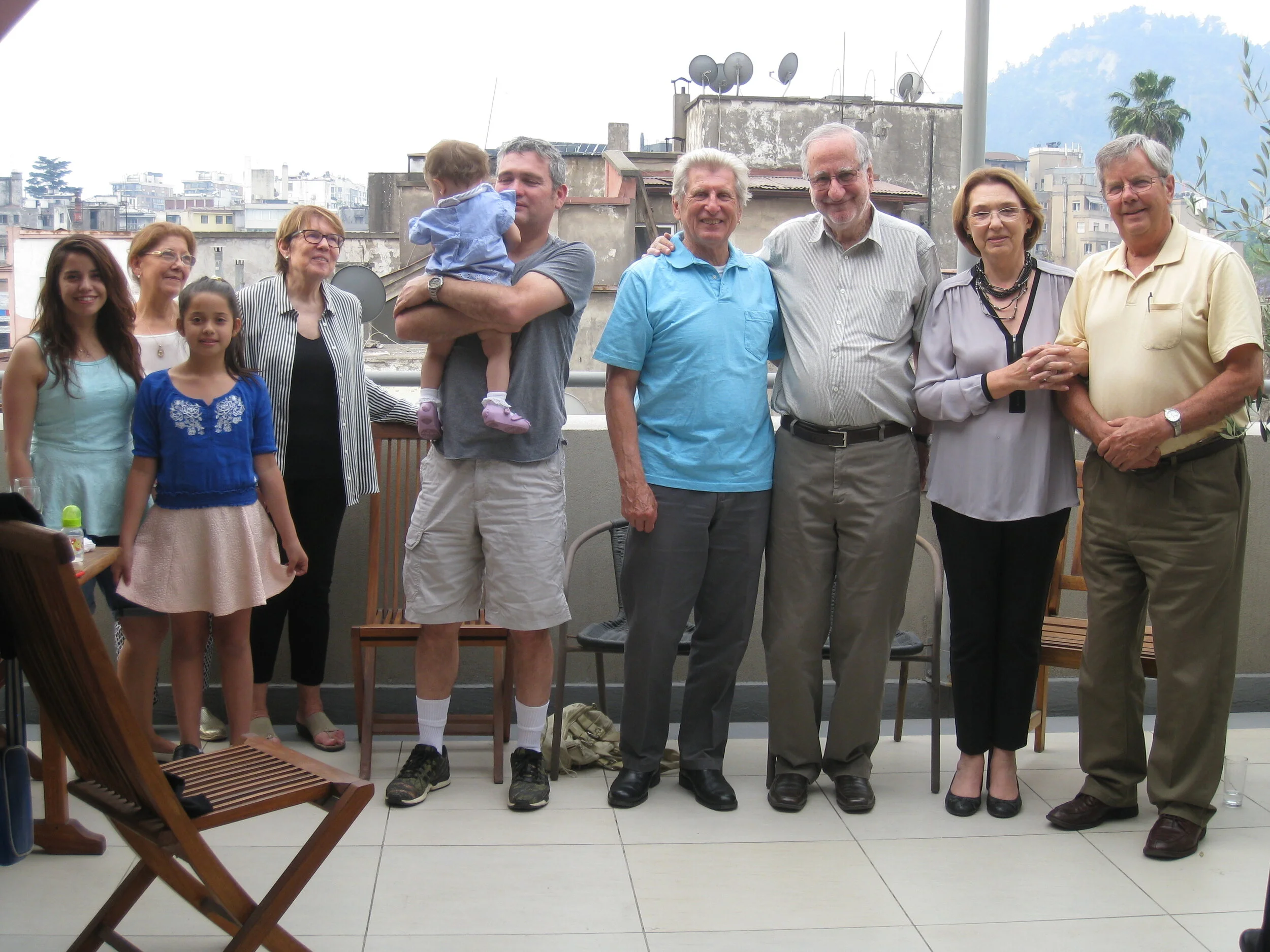  Chile--Santiago--Our apartment--Bernadita Canepa, Sara Canepa, Rafeala Canepa, Cathy Pettinari, Fernanda (Fena) Canepa, Fernando, Roger King, Jaime Toha, Moira Levanderos and Karl Kindel 