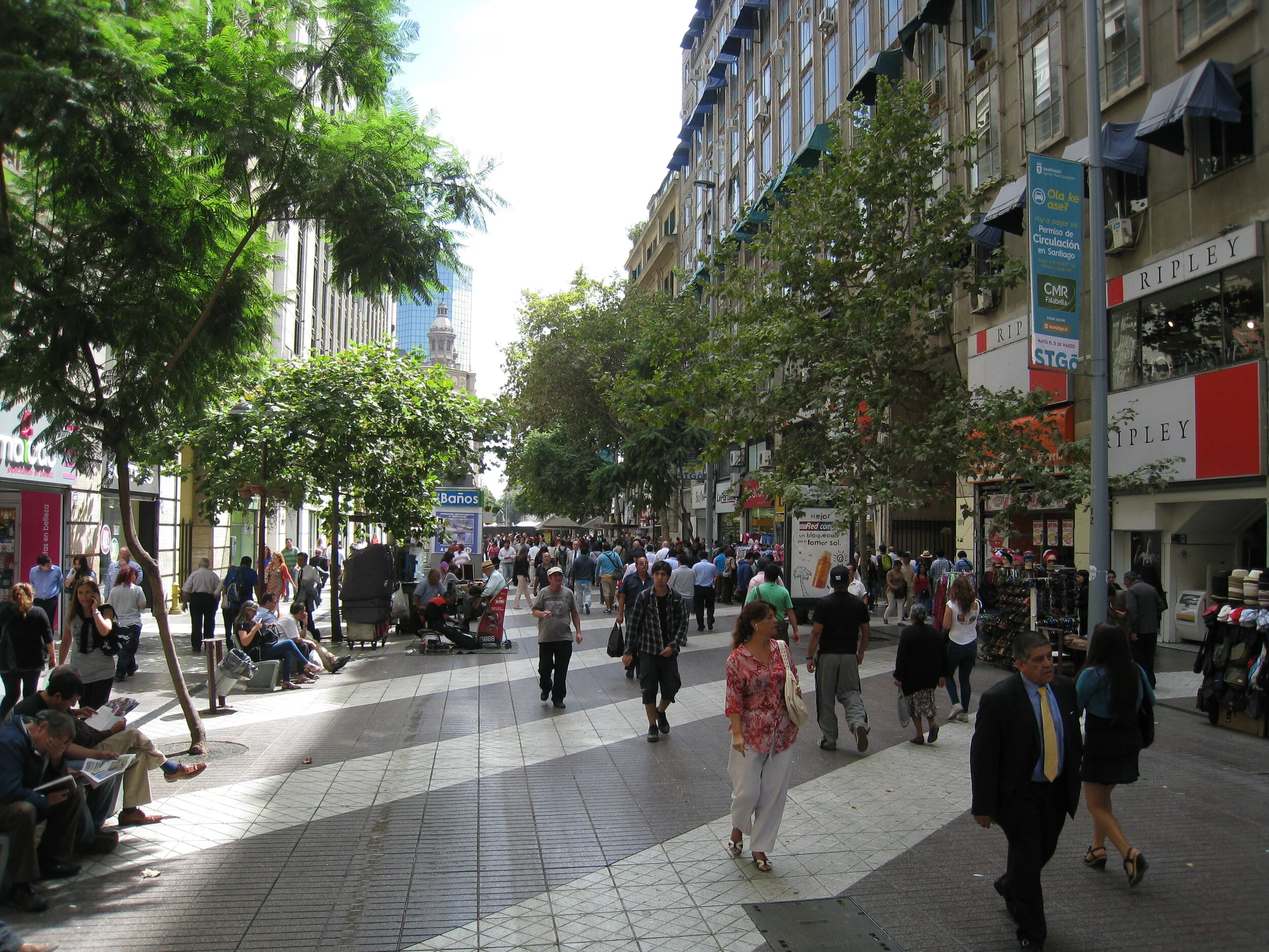 Santiago--Ahumada pedestrian street, looking towards Plaza de Armas 