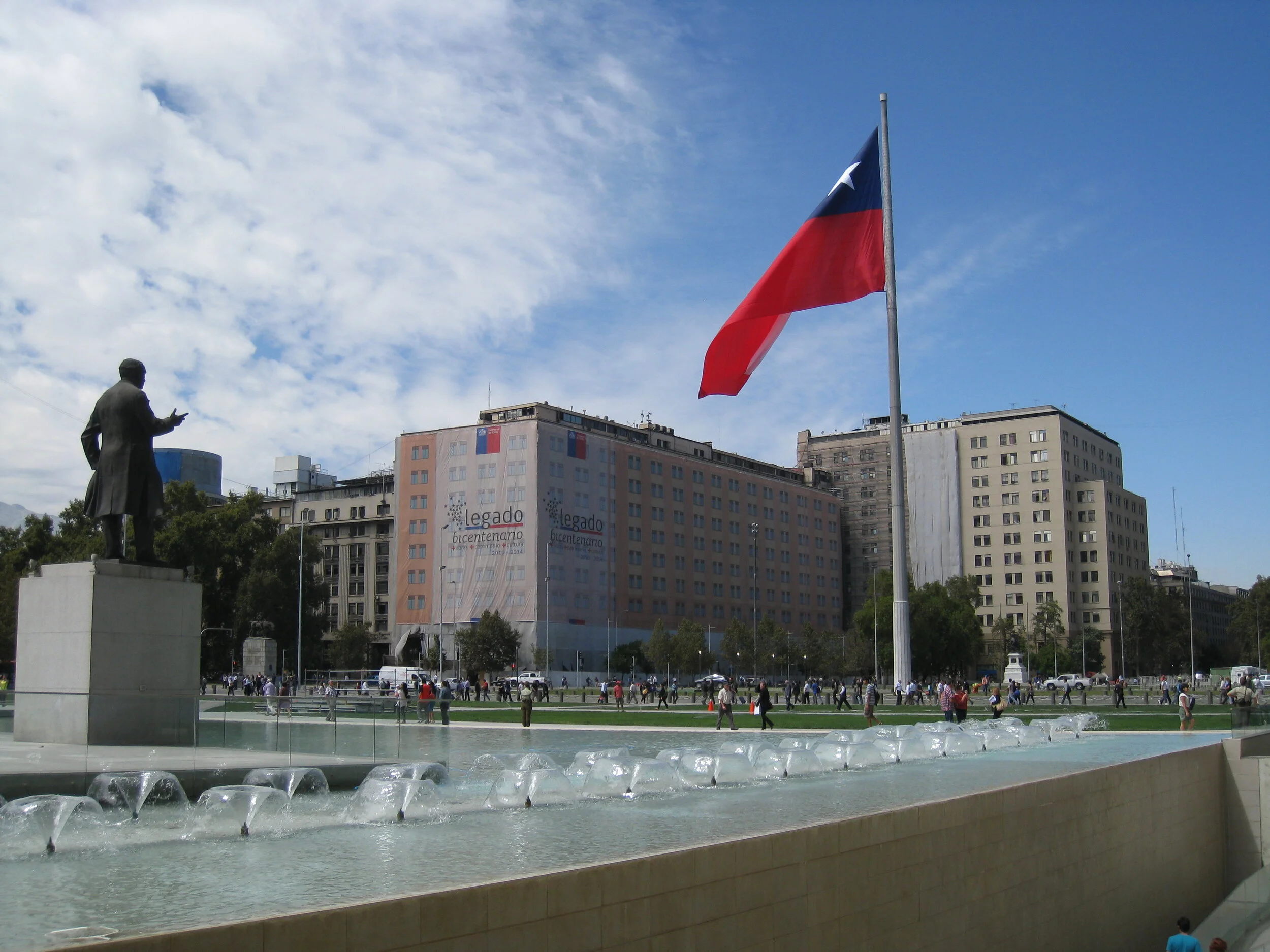  Santiago--Citizens Plaza behind the Moneda looking towards the Alameda 