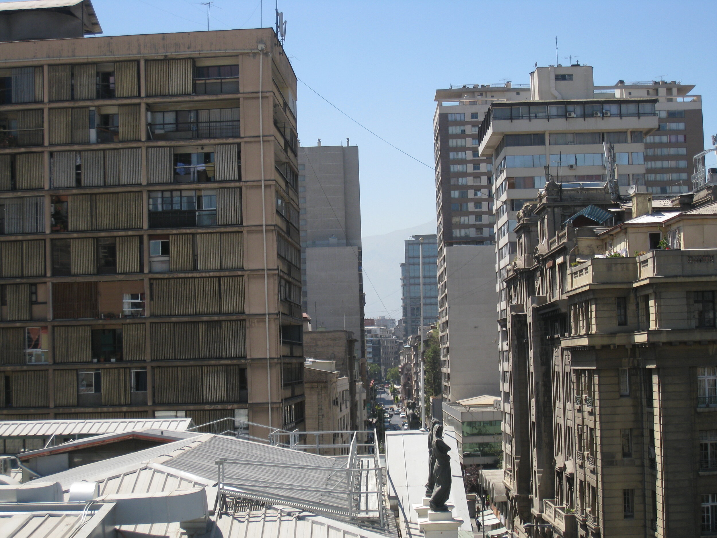  Santiago--View from the tower of the Museo Histoico Nacional--Looking up Monjitas over the Alcaldia 