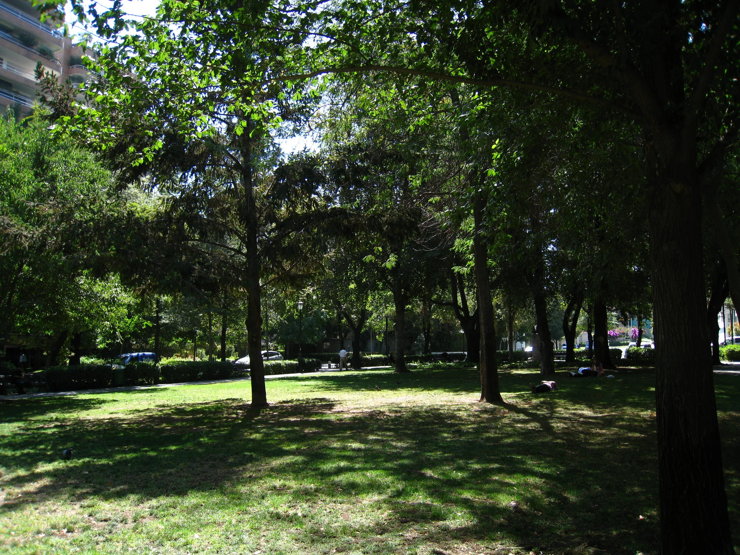  Santiago--The park near our apartment building from 2003 near Goyenachea in Los Condes 