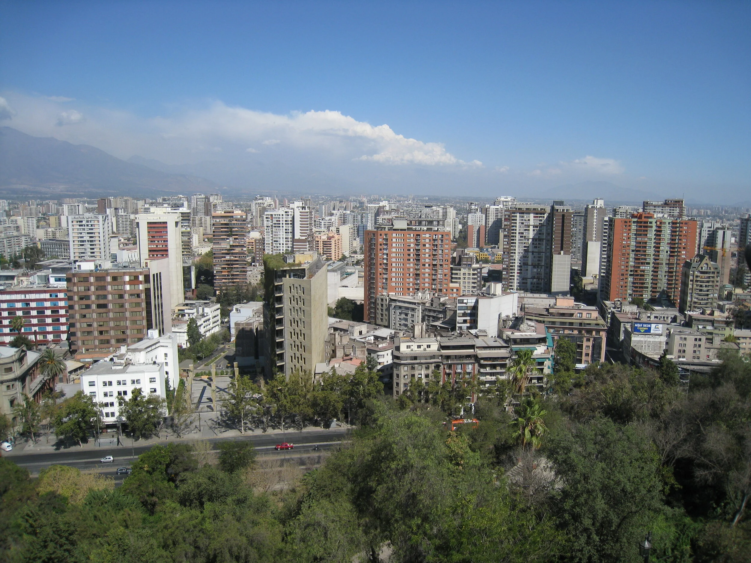  Santiago--View from Cerro Santa Lucia--Looking south across the Alameda 