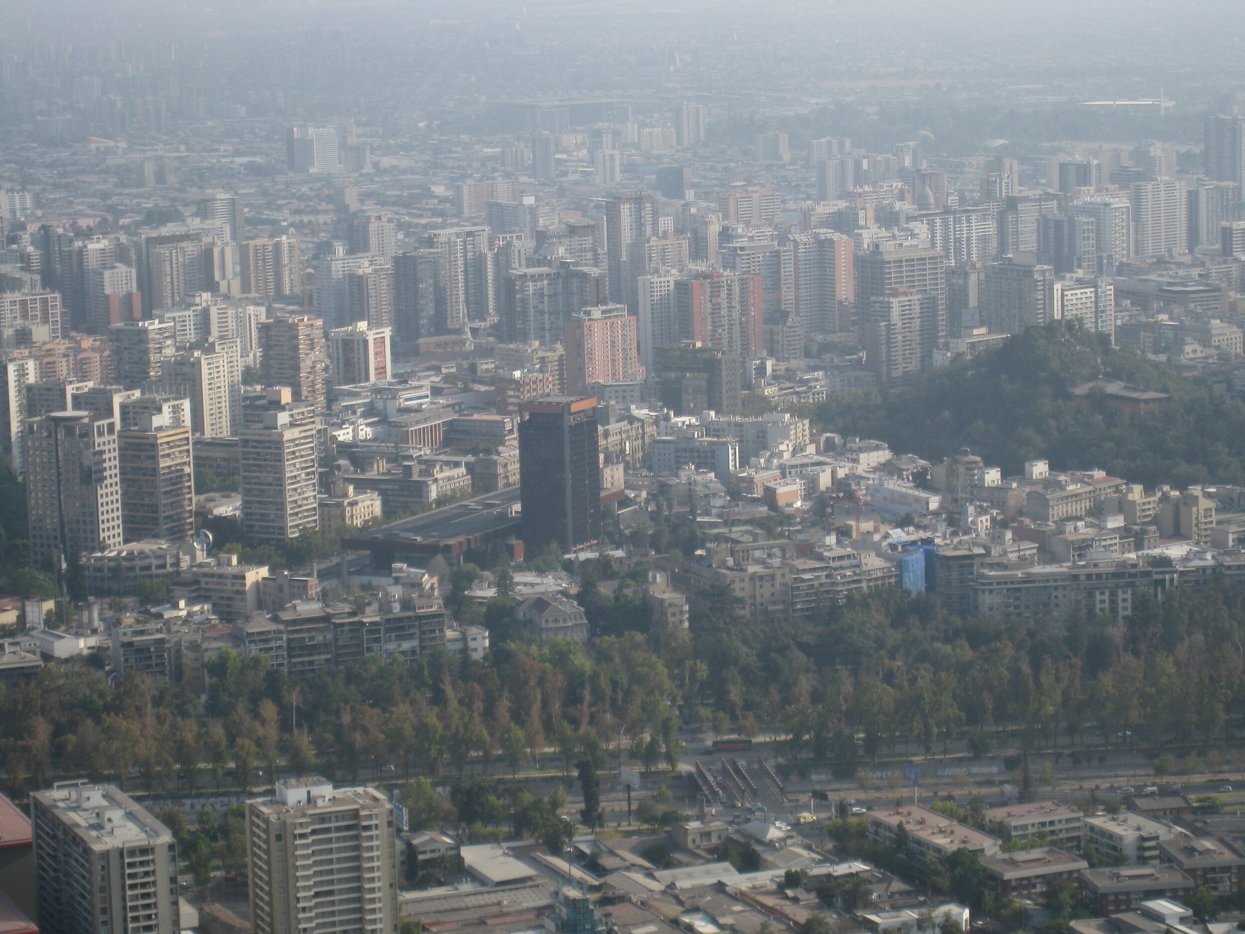  Santiago-- From San Cristobal--Looking at Santa Lucia and the Ministry of Defense 