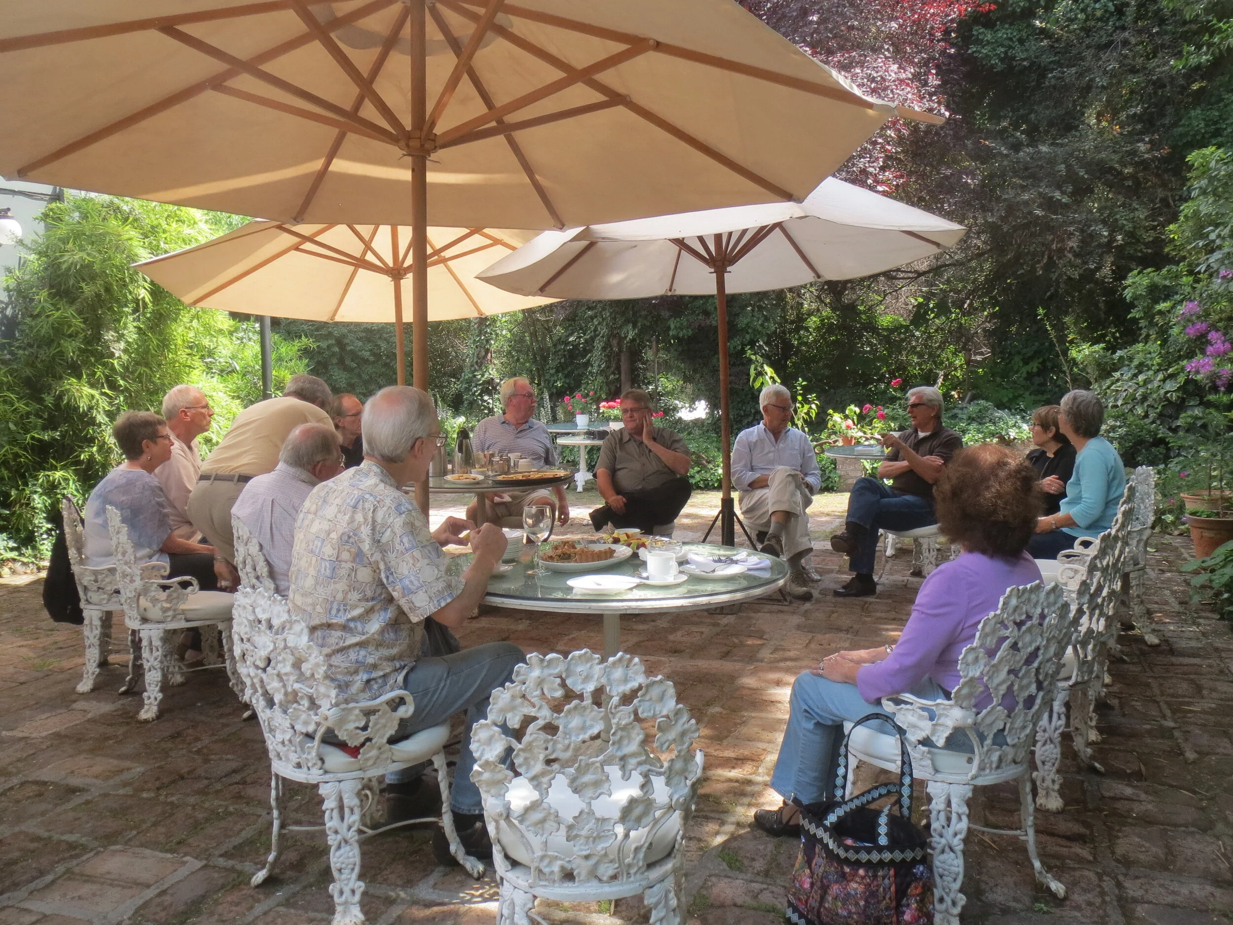  Chile - Santiago: Hotel Acacias de Viticura, Peace Corps Chile Group 23 Reunion; brunch; Pat&amp;Carl McCrary,Roger King,Steve Wilhelmi,Donald Cunningham,Lanny Overson,Karl Holmes,Robert Sellin,Karl Kindel,Susan Keenan,Catherine Pettinari,Julie Harv
