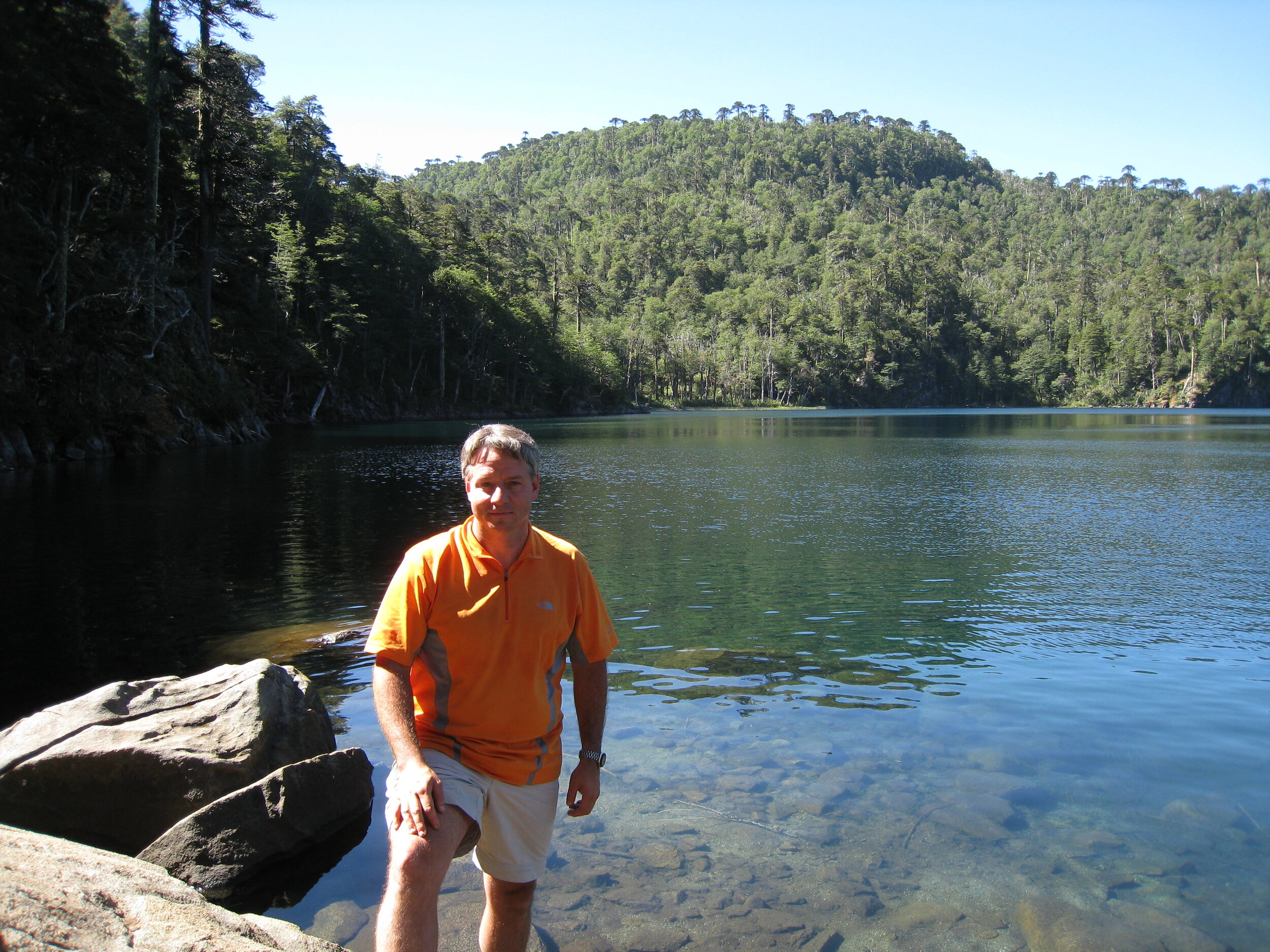  Huerquehue National Park--Michele d'Apote Tupper on high lake 