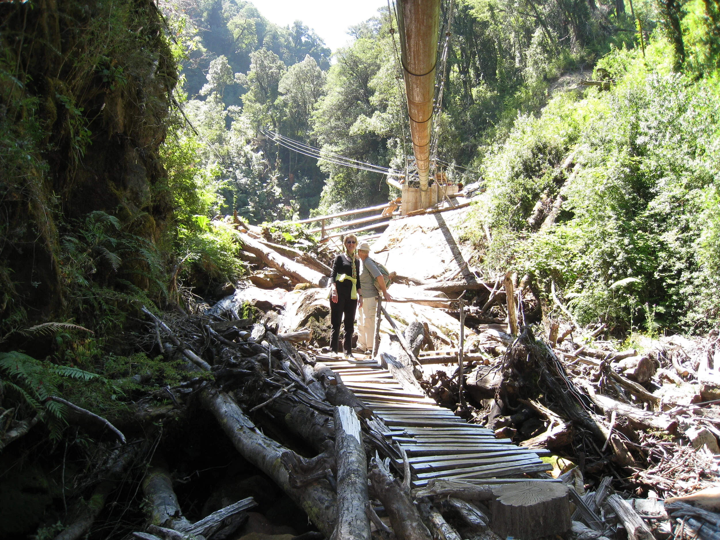  Peulla--Water pipe installation on hike--Christin and Harald 
