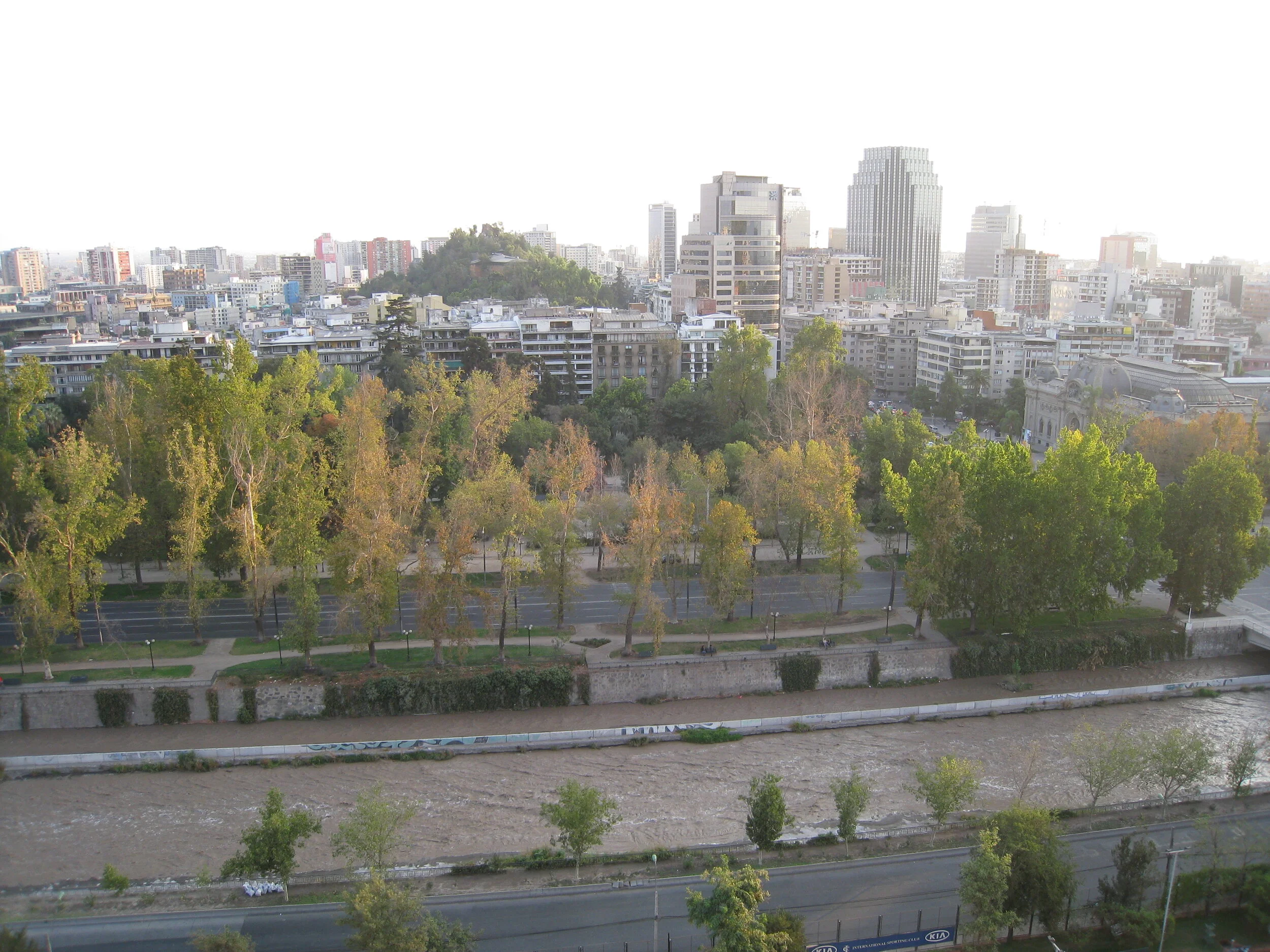  Santiago--Rio Mapocho from towers at 165 Bellevista 