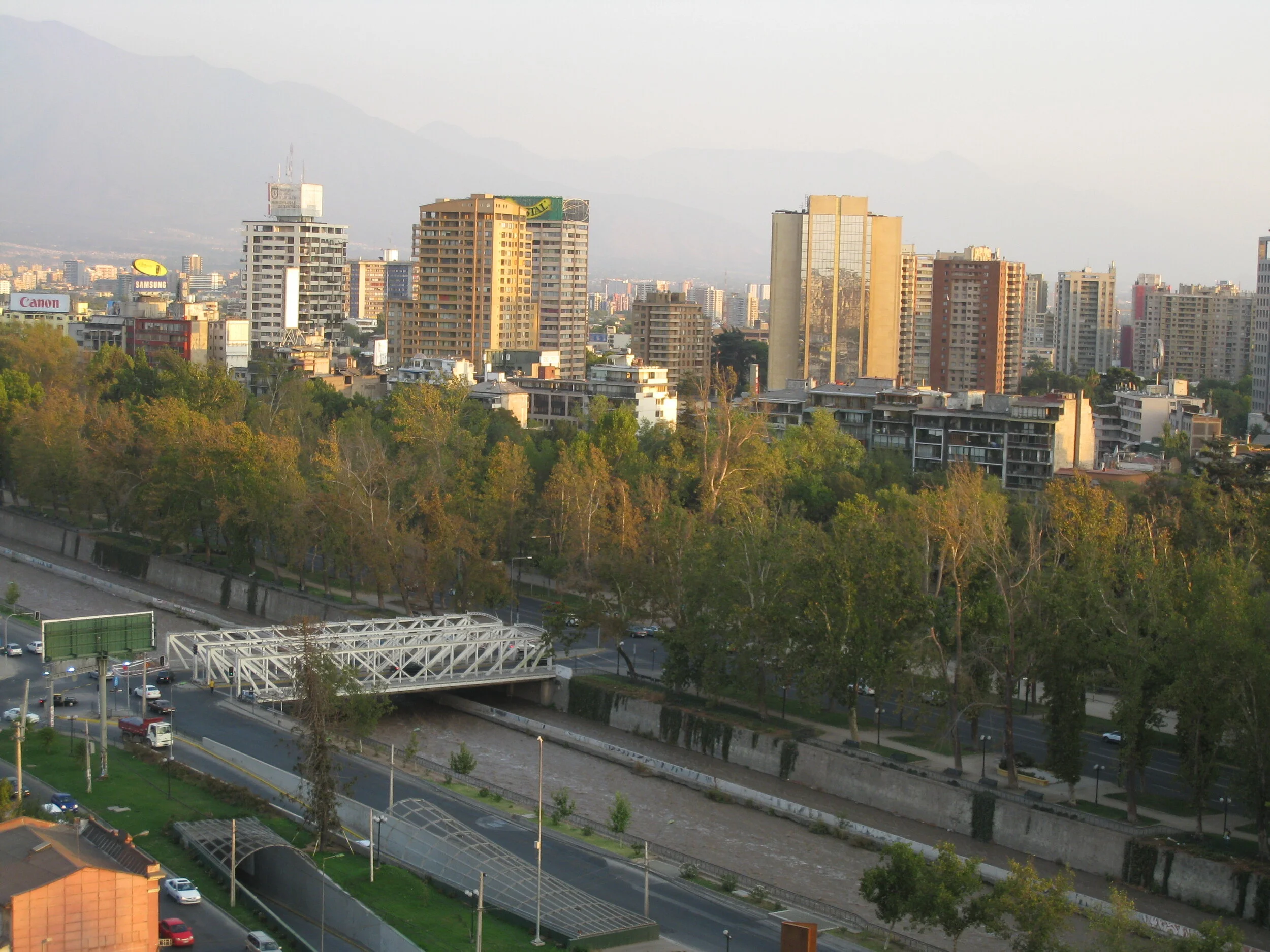  Santiago--Rio Mapocho, from towers at 165 Bellavista 