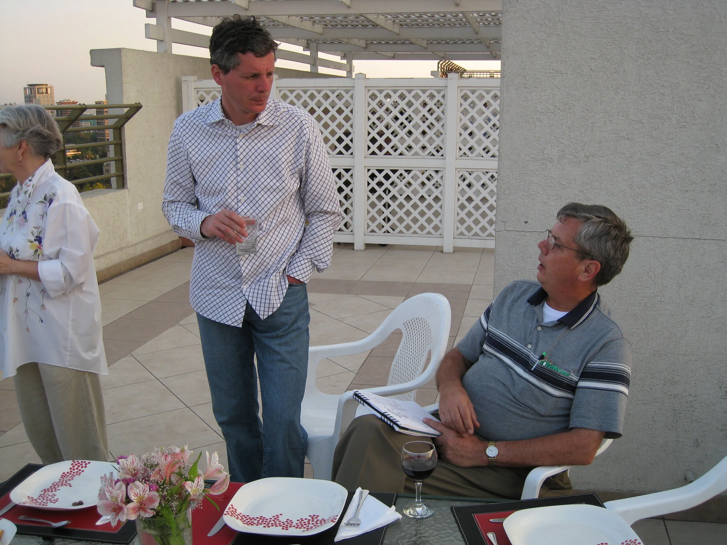  Santiago--rooftop at 165 Bellevista--Carrol, Pete and Roger 