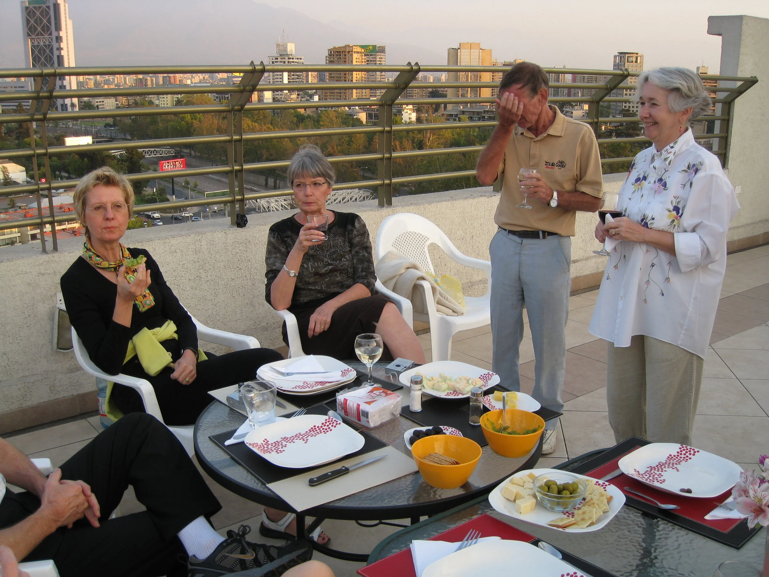  Santiago--Rooftop at 165 Bellavista--Christin, Jane, Paul and Carrol 