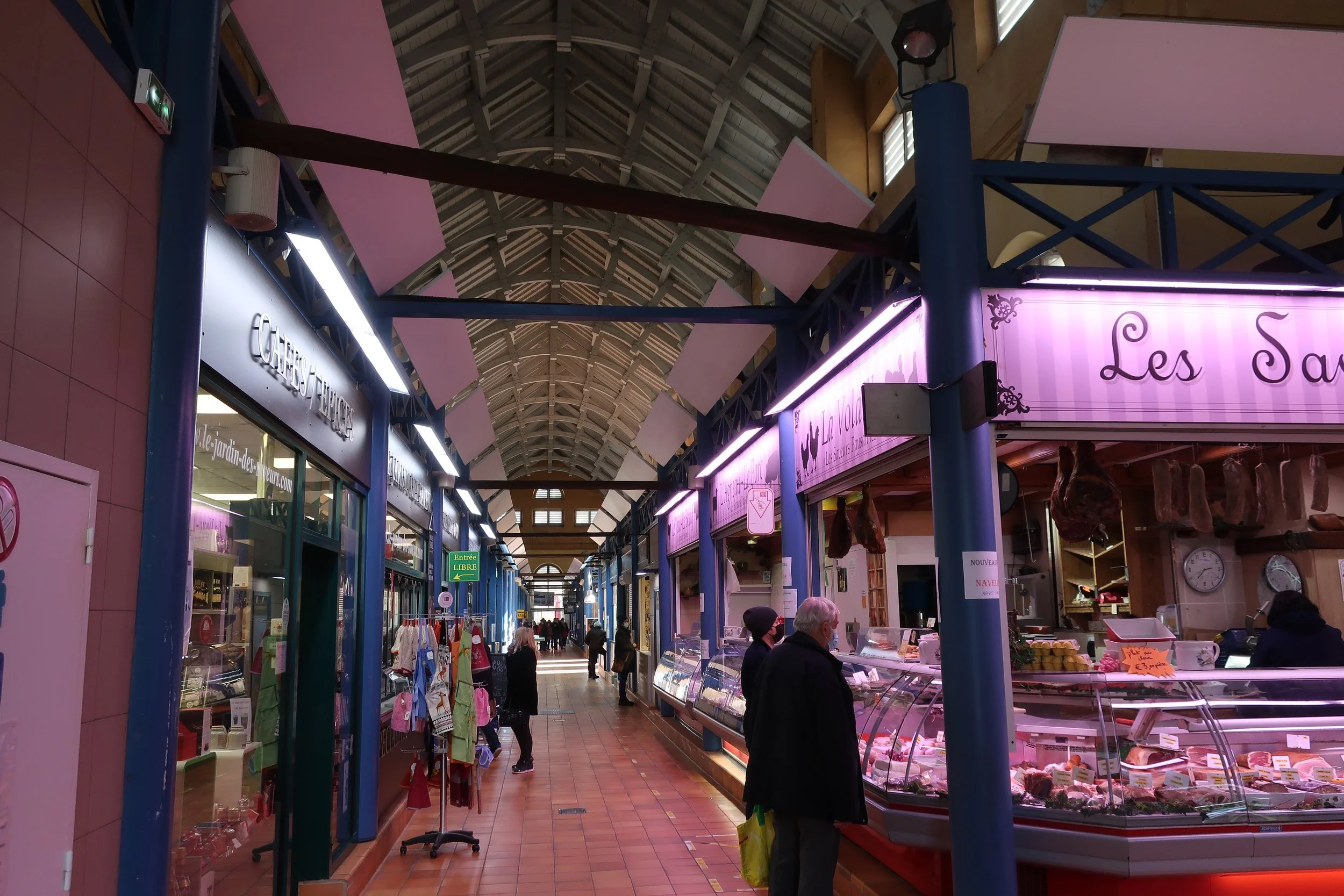  Metz, France--Feb. 2022--Old Town, Covered Market interior 