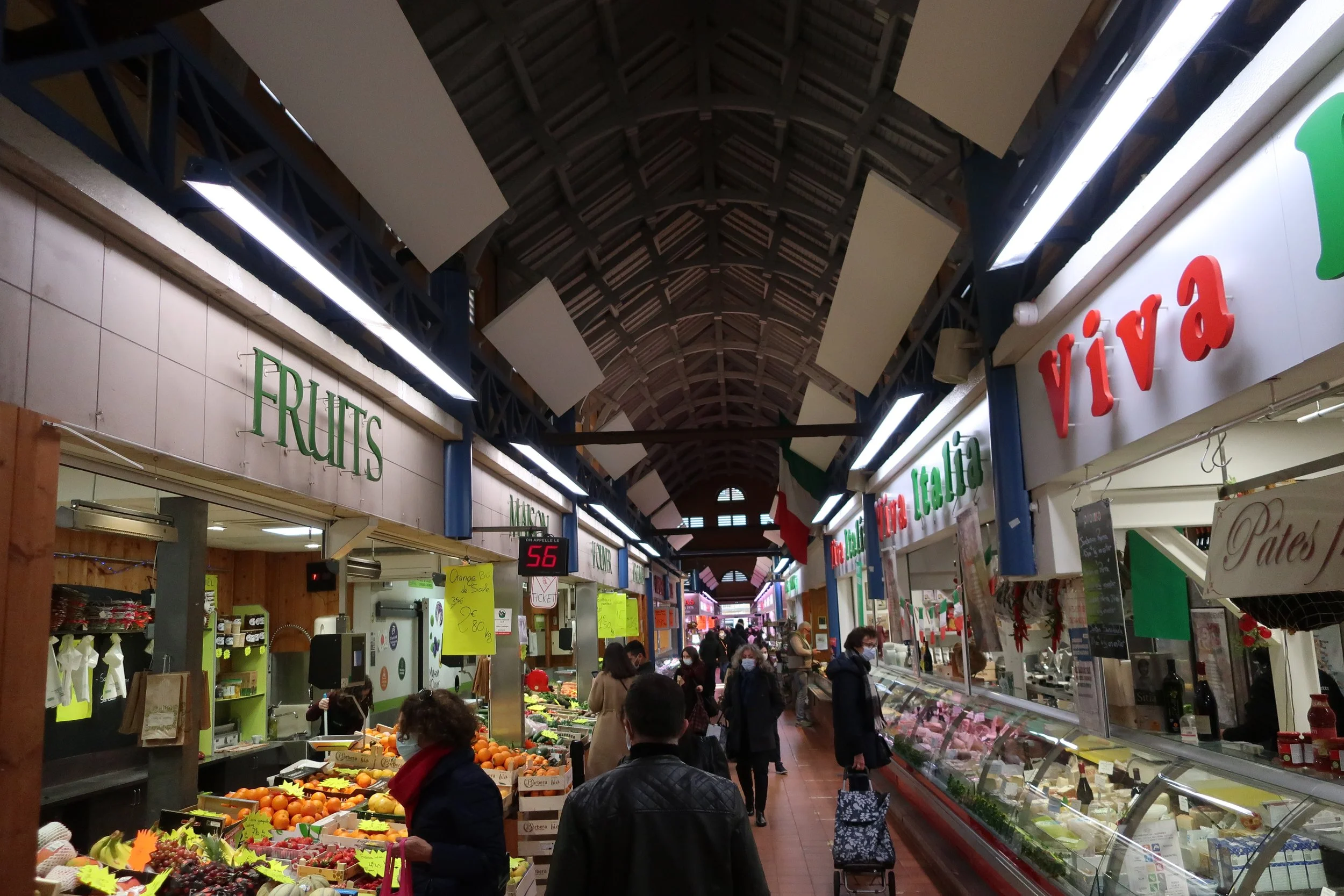  Metz, France--Feb. 2022--Old Town, Covered Market interior 