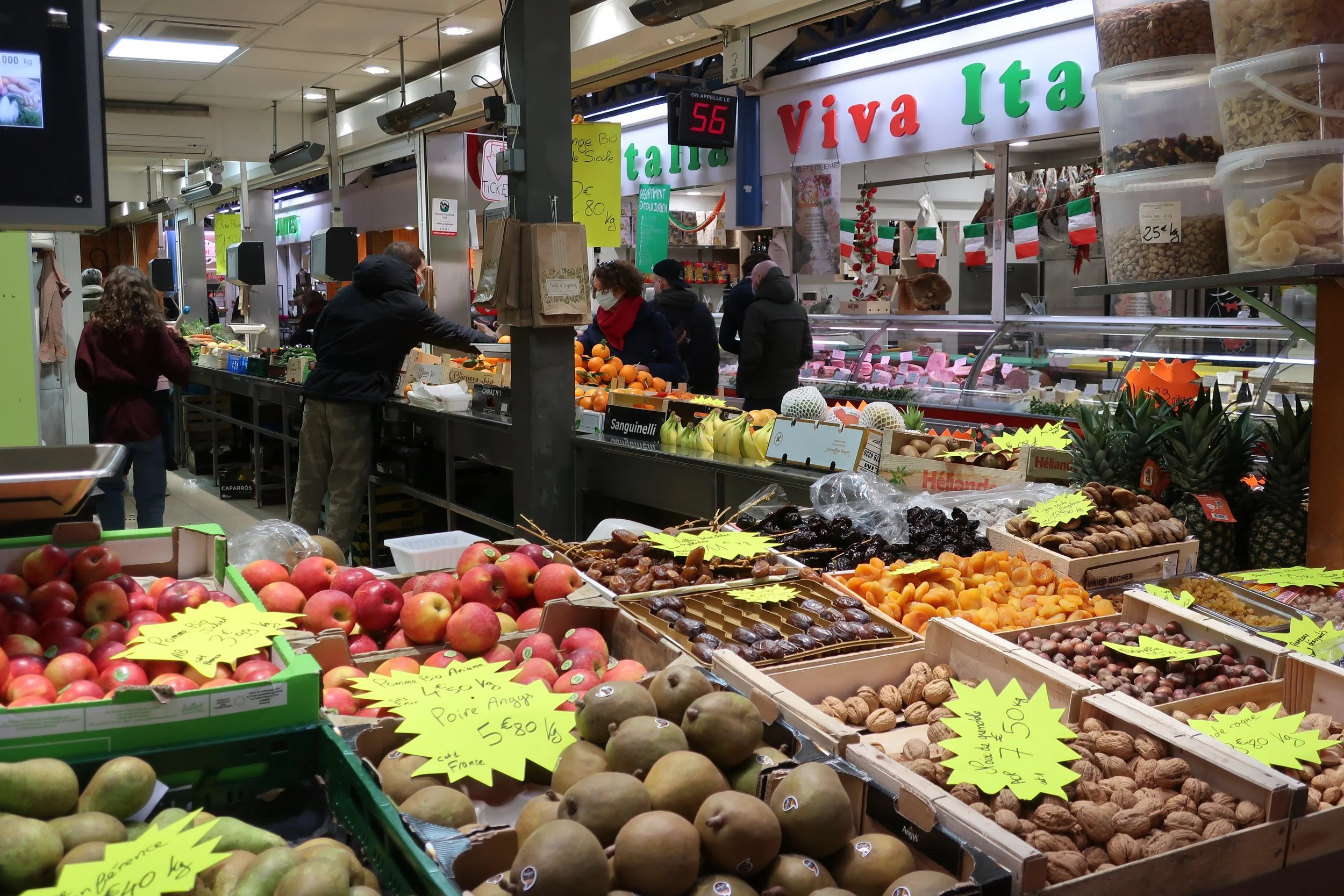  Metz, France--Feb. 2022--Old Town, Covered Market interior 