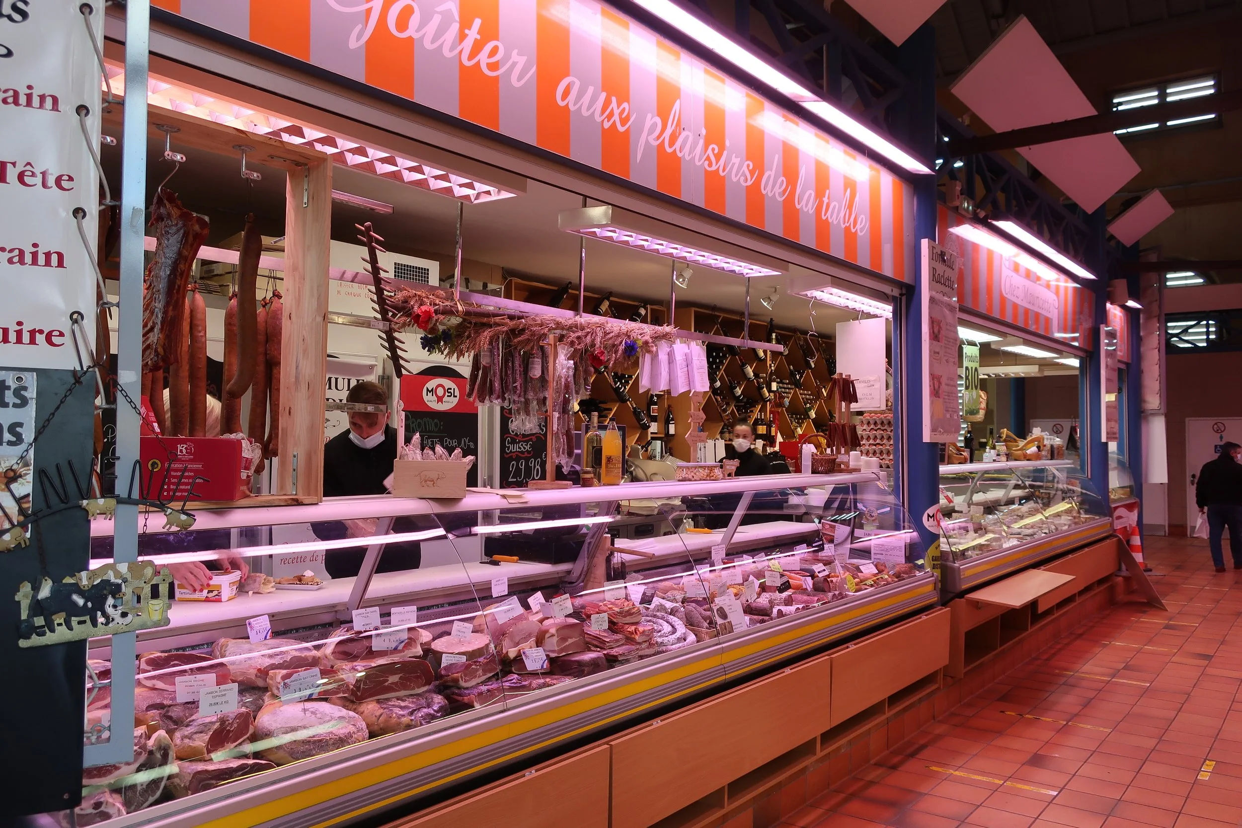  Metz, France--Feb. 2022--Old Town, Covered Market interior 
