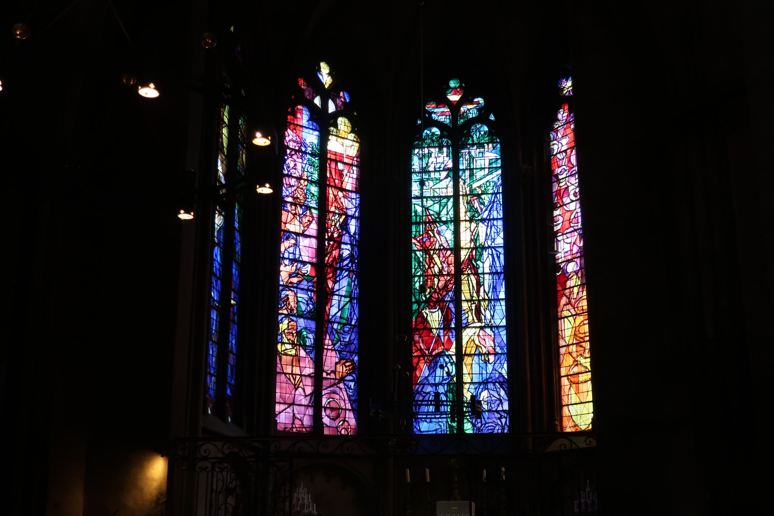  Metz, France--Feb. 2022--Old Town, Catedral St. Etienne. Chagall Glass 