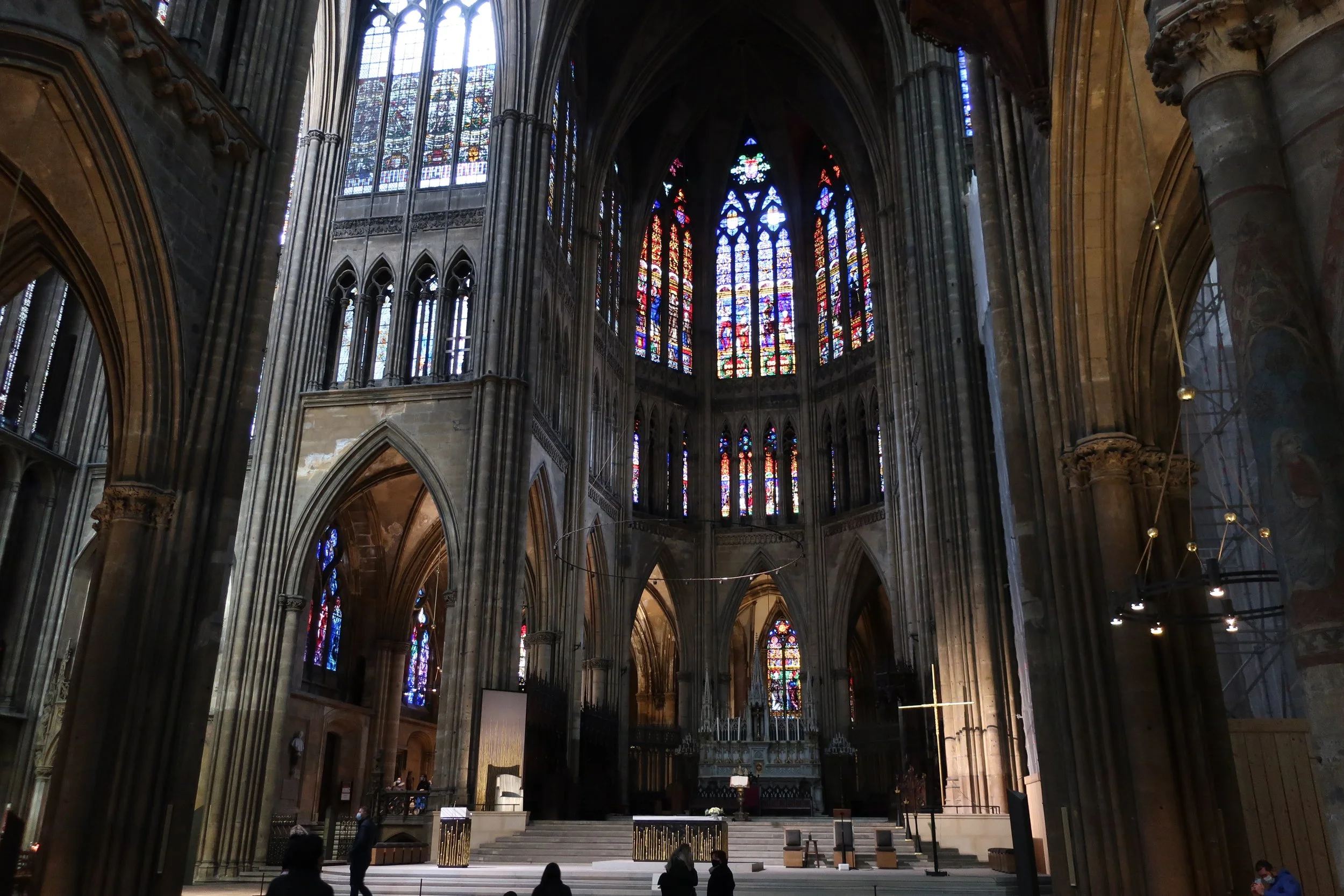  Metz, France--Feb. 2022--Old Town, Catedral St. Etienne. Glass above altar 