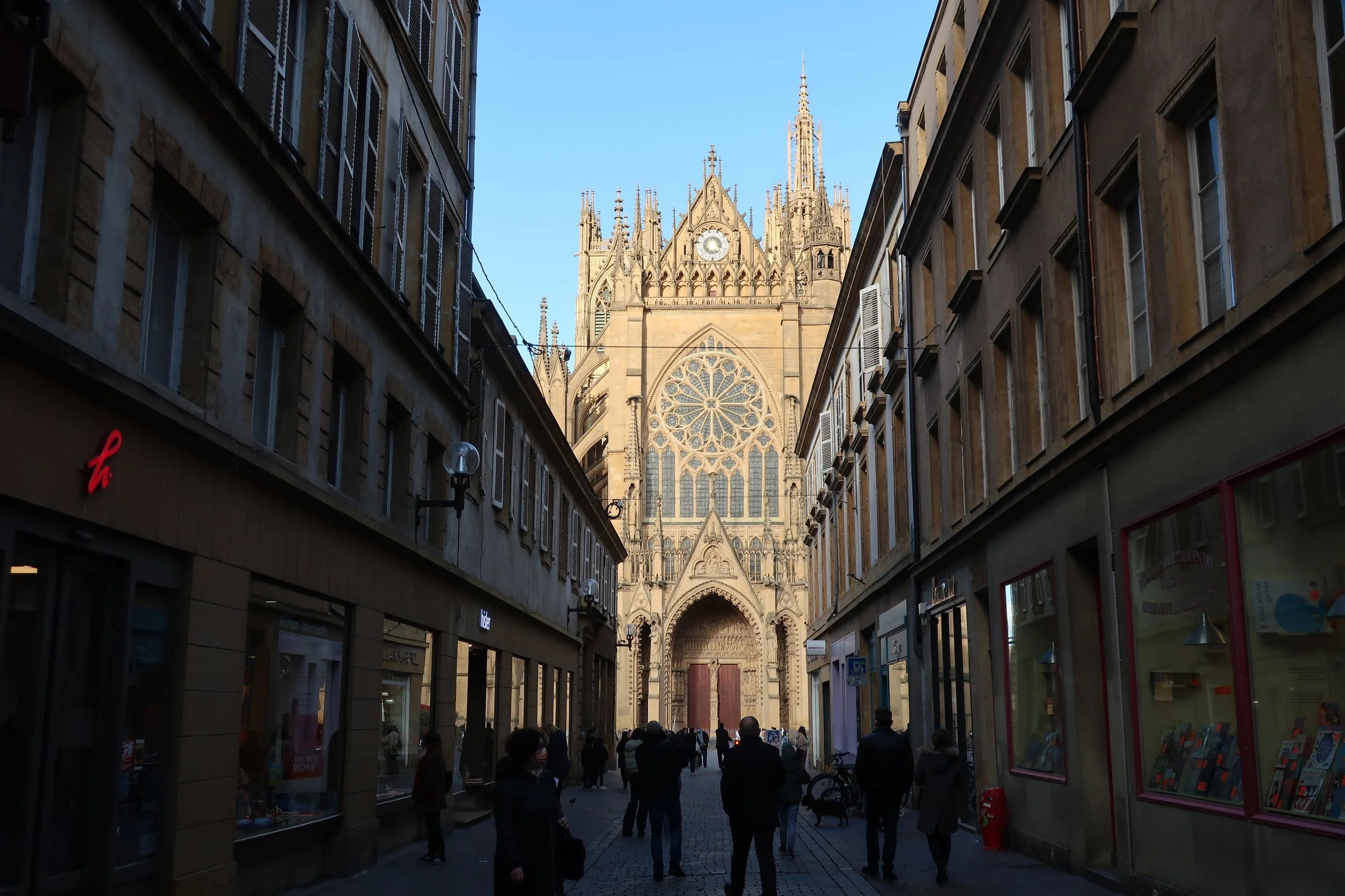  Metz, France--Feb. 2022--Old Town, Catedral St. Etienne 
