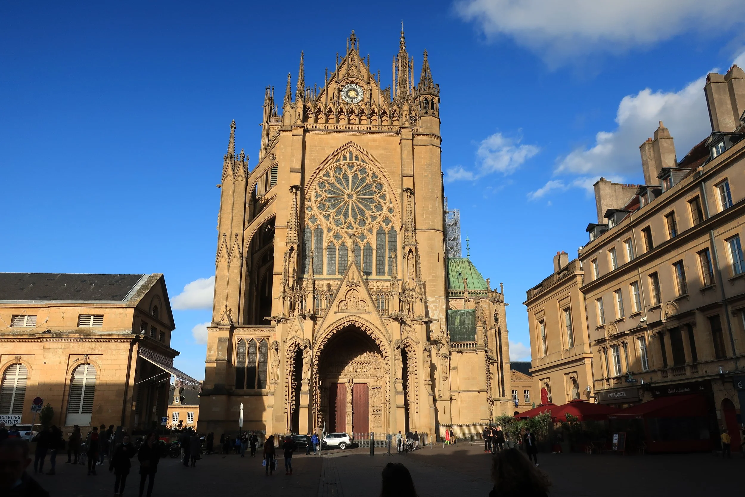  Metz, France--Feb. 2022--Old Town, Catedral St. Etienne 