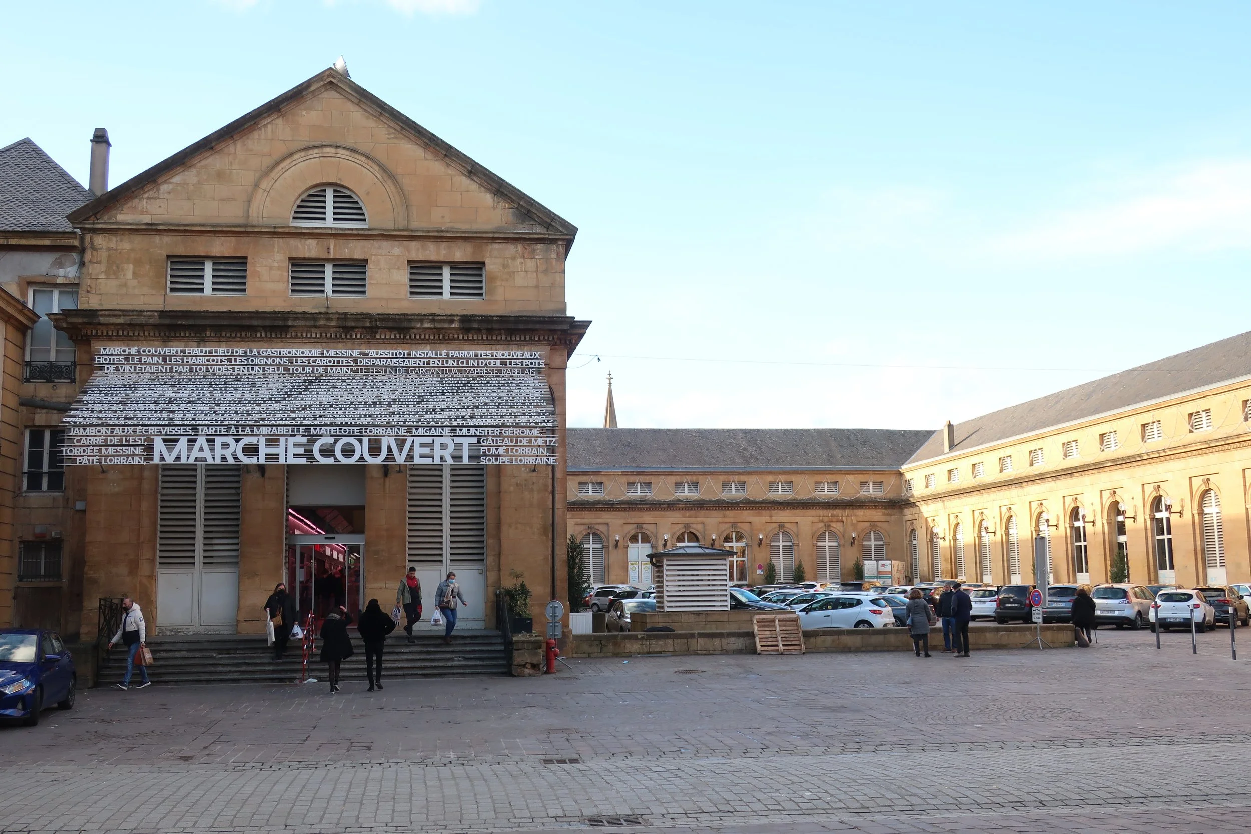  Metz, France--Feb. 2022--Old Town, Covered Market, south entrance 