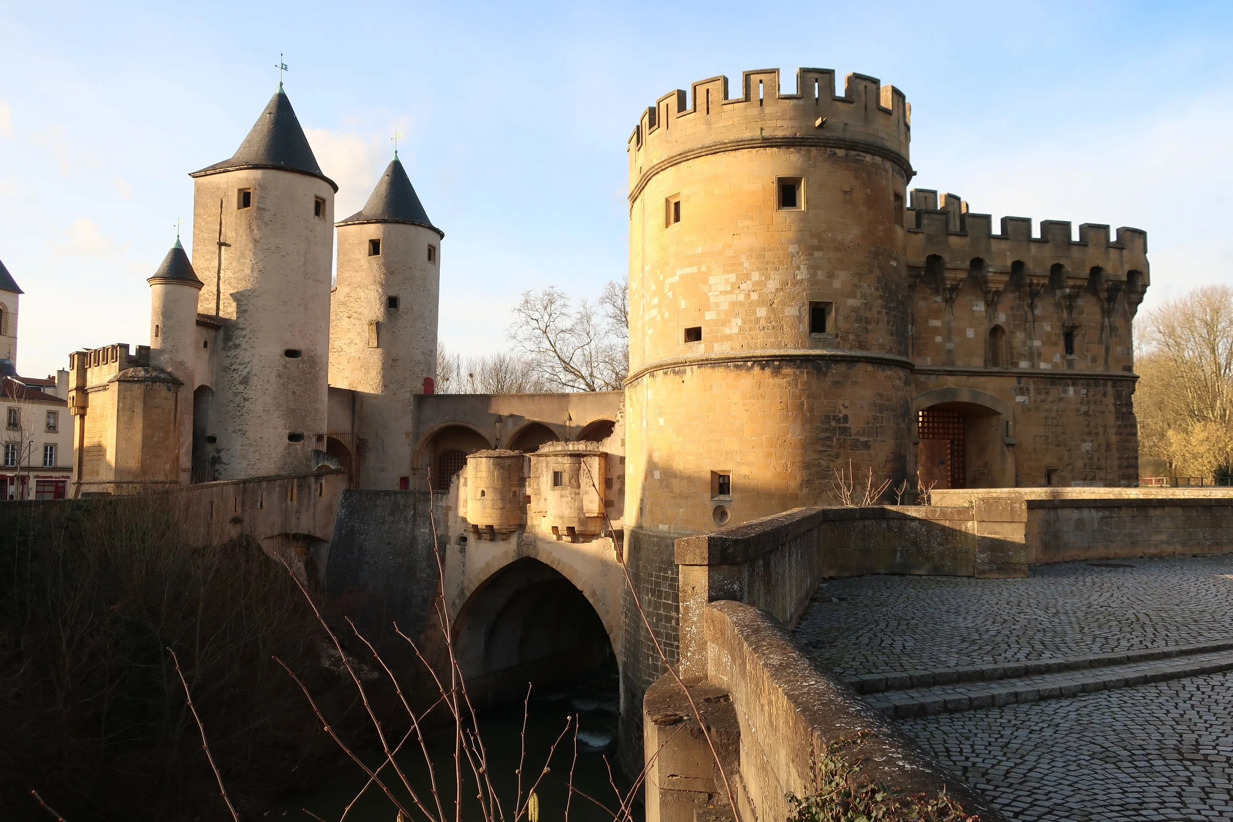  Metz, France--Feb. 2022--Old Town, Porte des Allemands (German Gate) 