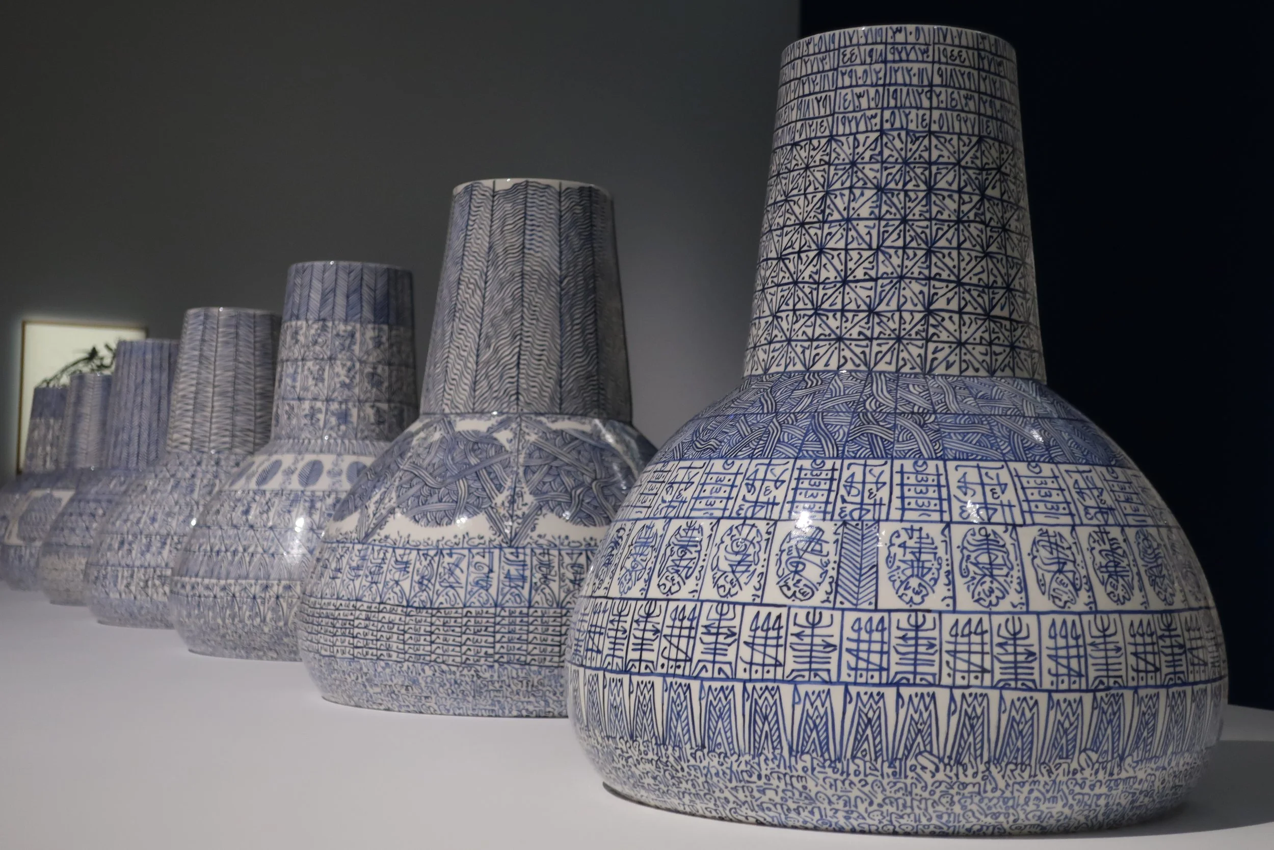  Metz, France--Feb. 2022--Center Pompidou, Exhibit: Writing is Drawing, Drawing is Writing, Pottery 