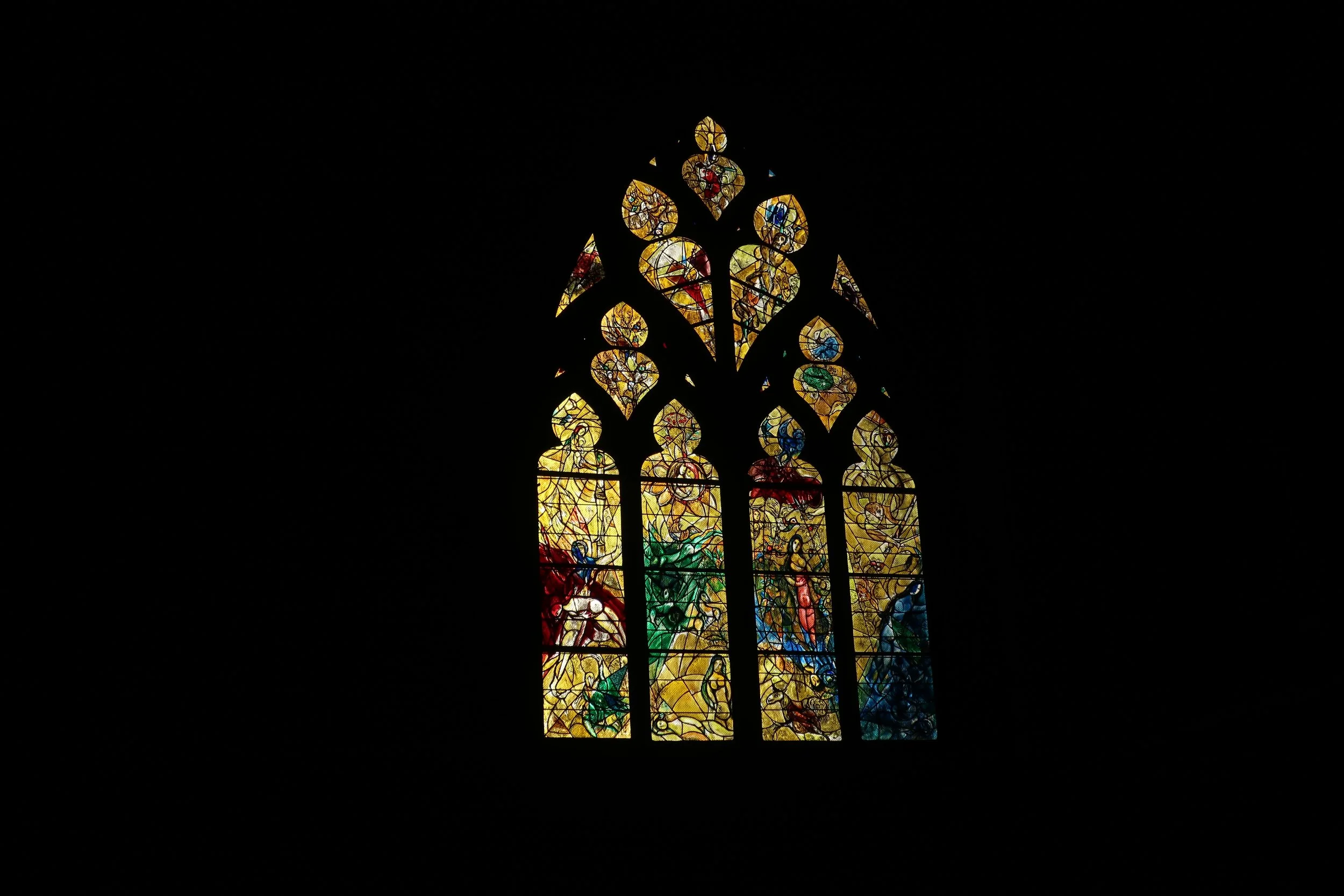  Metz, France--Feb. 2022--Old Town, Catedral St. Etienne. Chagall Glass 