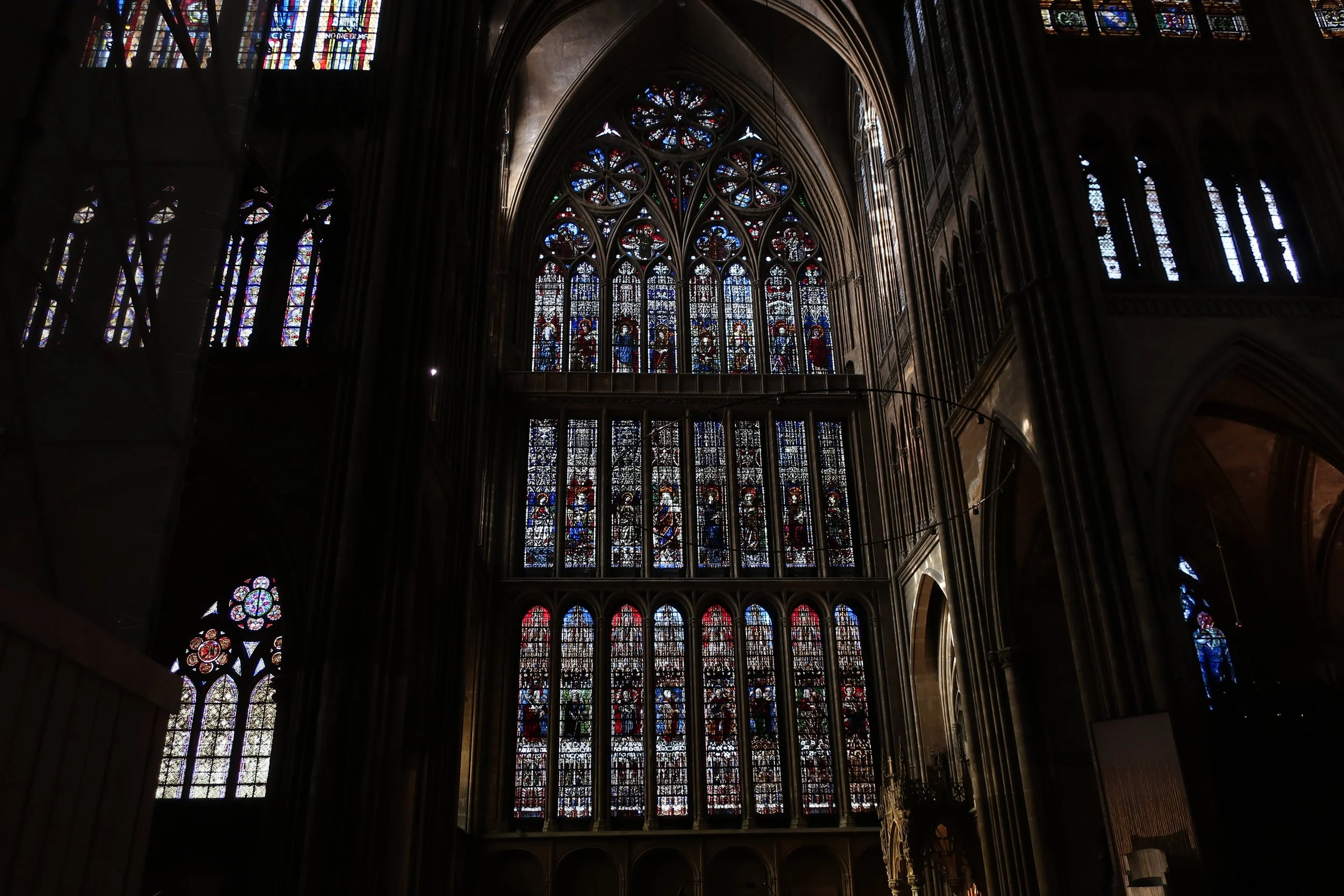  Metz, France--Feb. 2022--Old Town, Catedral St. Etienne. Transept Glass 
