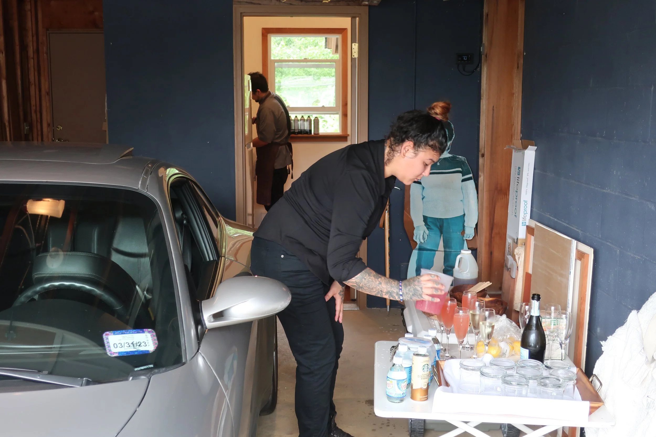  Kent Island--June 2022--50th Wedding Celebration--Server Amanda getting "Shrub" drinks ready for Brunch 
