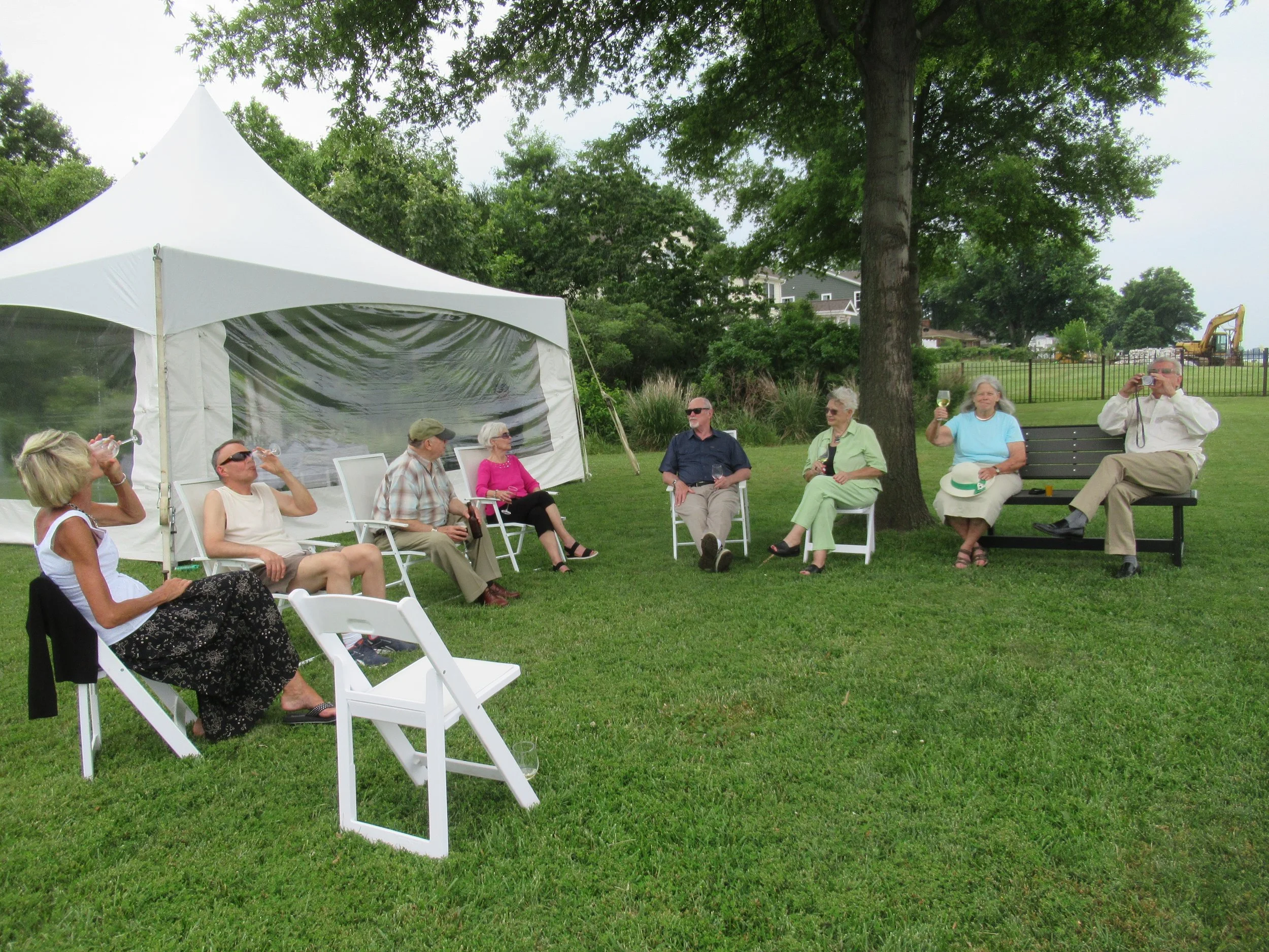  Kent Island--June 2022--50th Wedding Celebration--Debbie Schrieber, Steve Kohlhass, Jamie Ennis, Marilyn Fanning, Rick Schrieber, Maggie Hall, Jan Ennis and Karl Kindel 