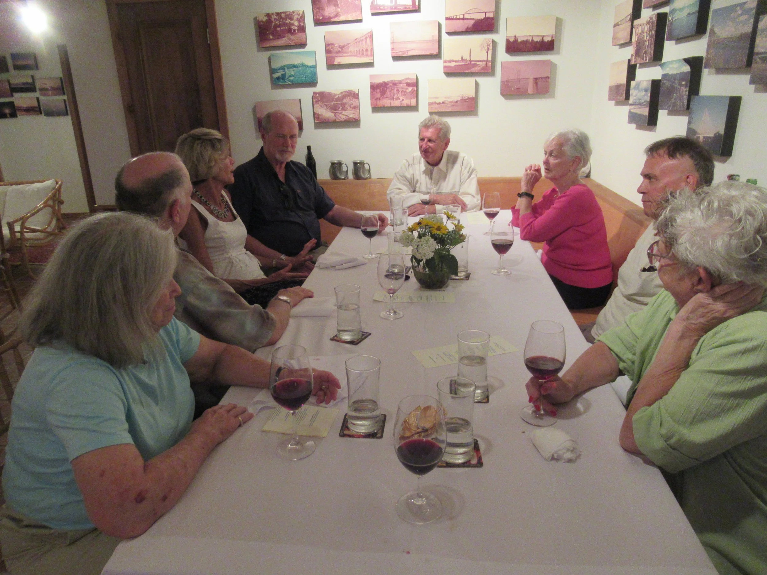  Kent Island--June 2022--50th Wedding Celebration--After dinner—Jan and Jamie Ennis, Debbie and Rick Schreiber, Karl Kindel, Marilyn Fanning, Steve Kohlhass and Maggie Hall 