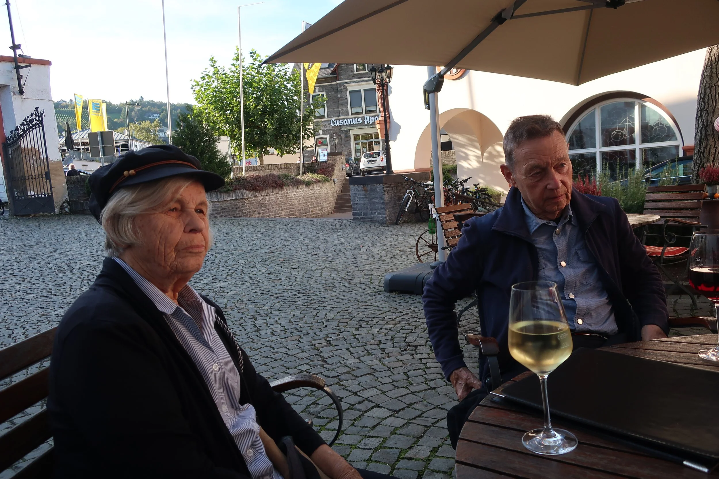  Germany 2023--Kindel 50th Anniversary Trip--Kues--Old Monastery now used as retirement home--Judy Kindel and Harald Grieser 