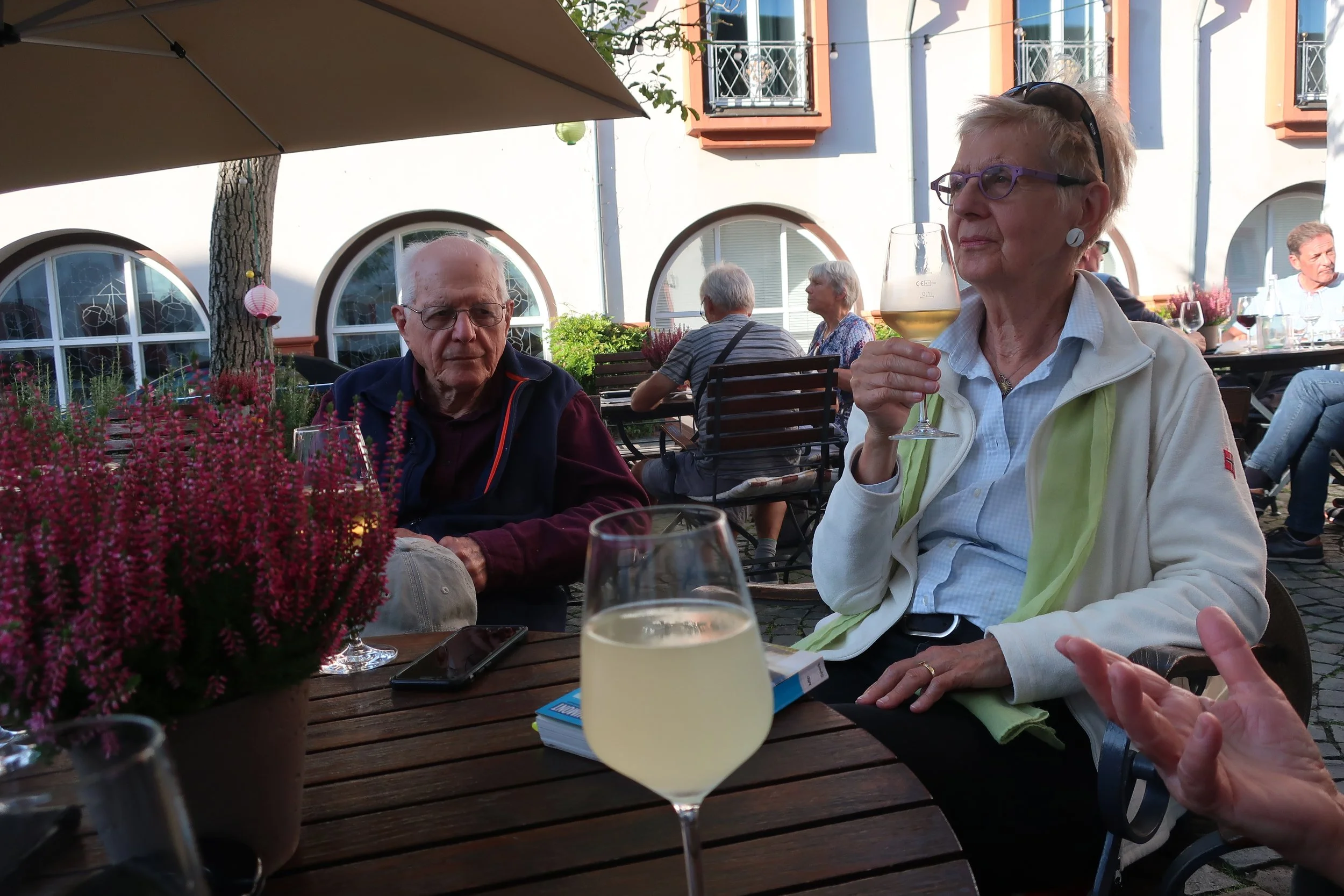  Germany 2023--Kindel 50th Anniversary Trip--Kues--Old Monastery now used as retirement home--Paul Kindel and Christin Grieser-Kindel 