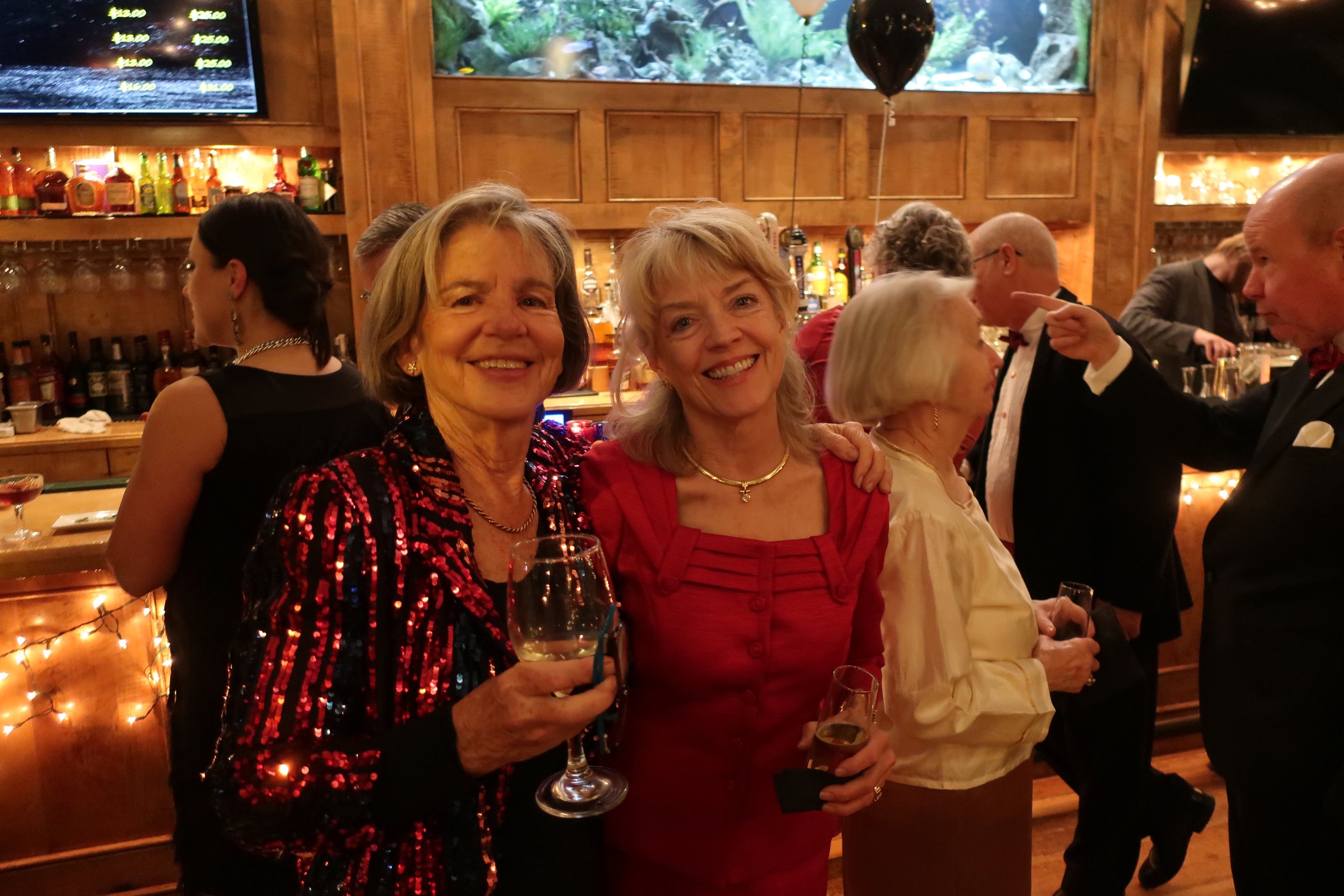  DC--Ophelia's--New Year's Eve 2023--Kathy Chamberlain and Janet Crowder with Gene Butler 