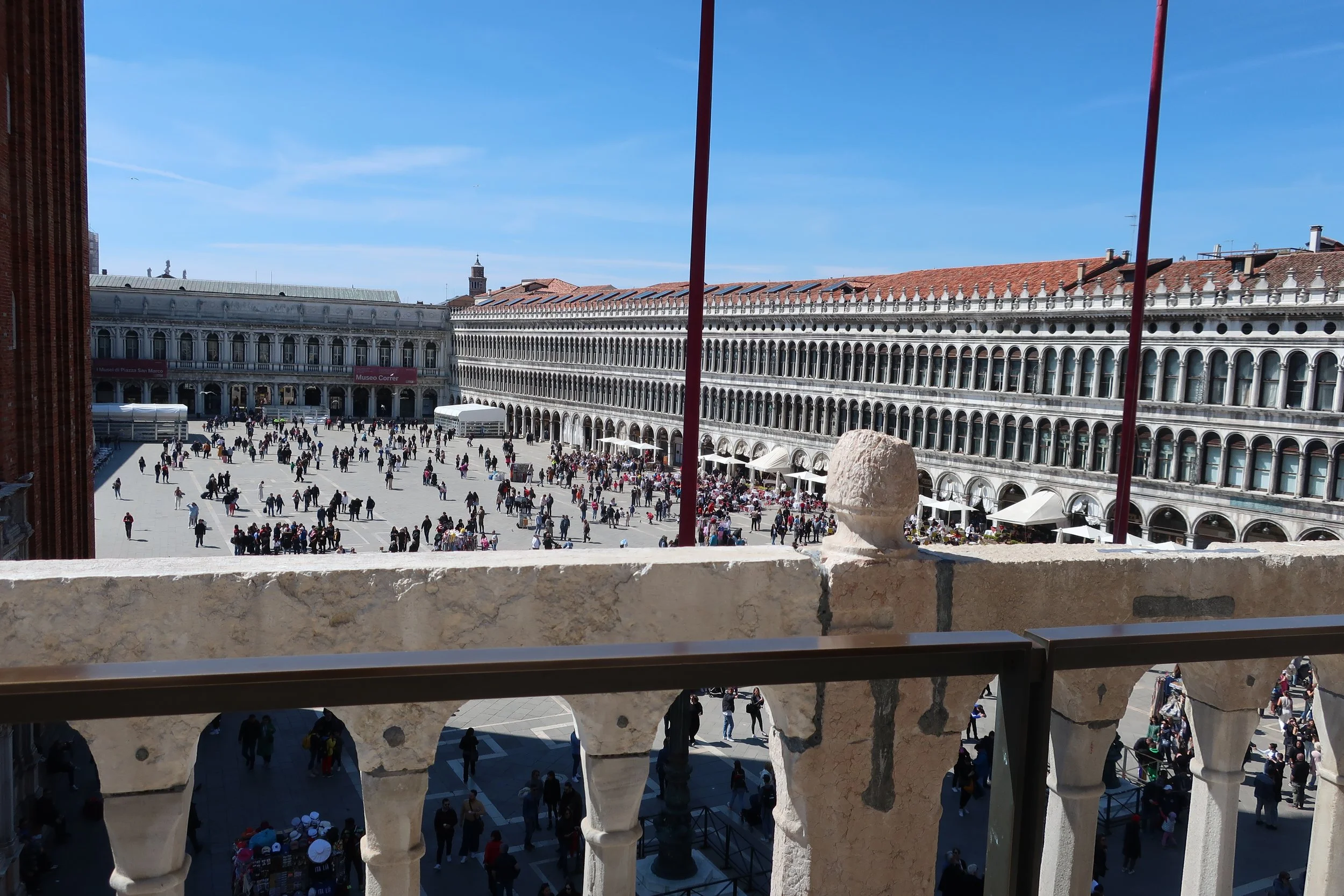  Venice 2023--San Marco Square looking out   from Basilica loggia.   