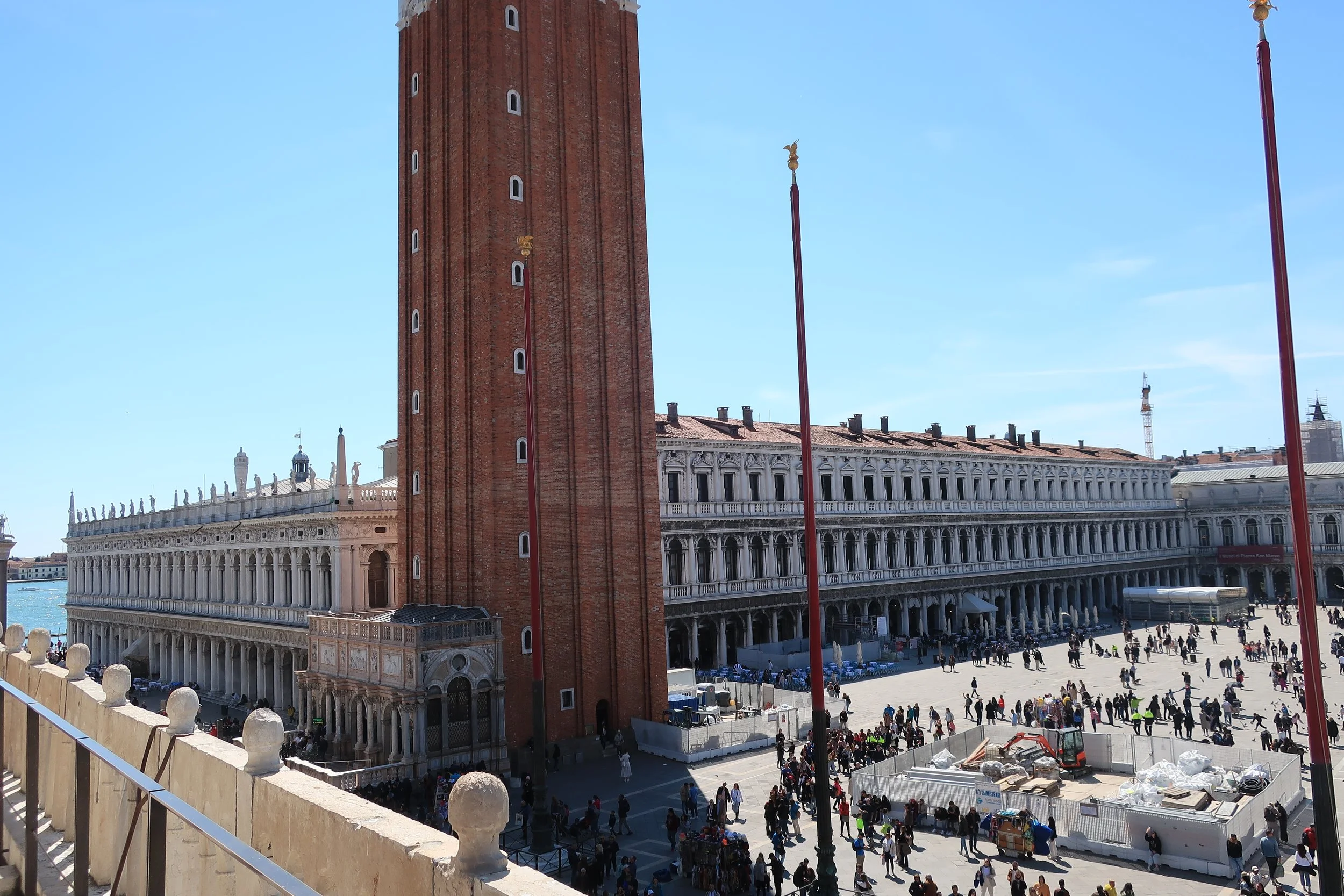  Venice 2023--San Marco Square from Basilica loggia with Correr Museum and bell tower 