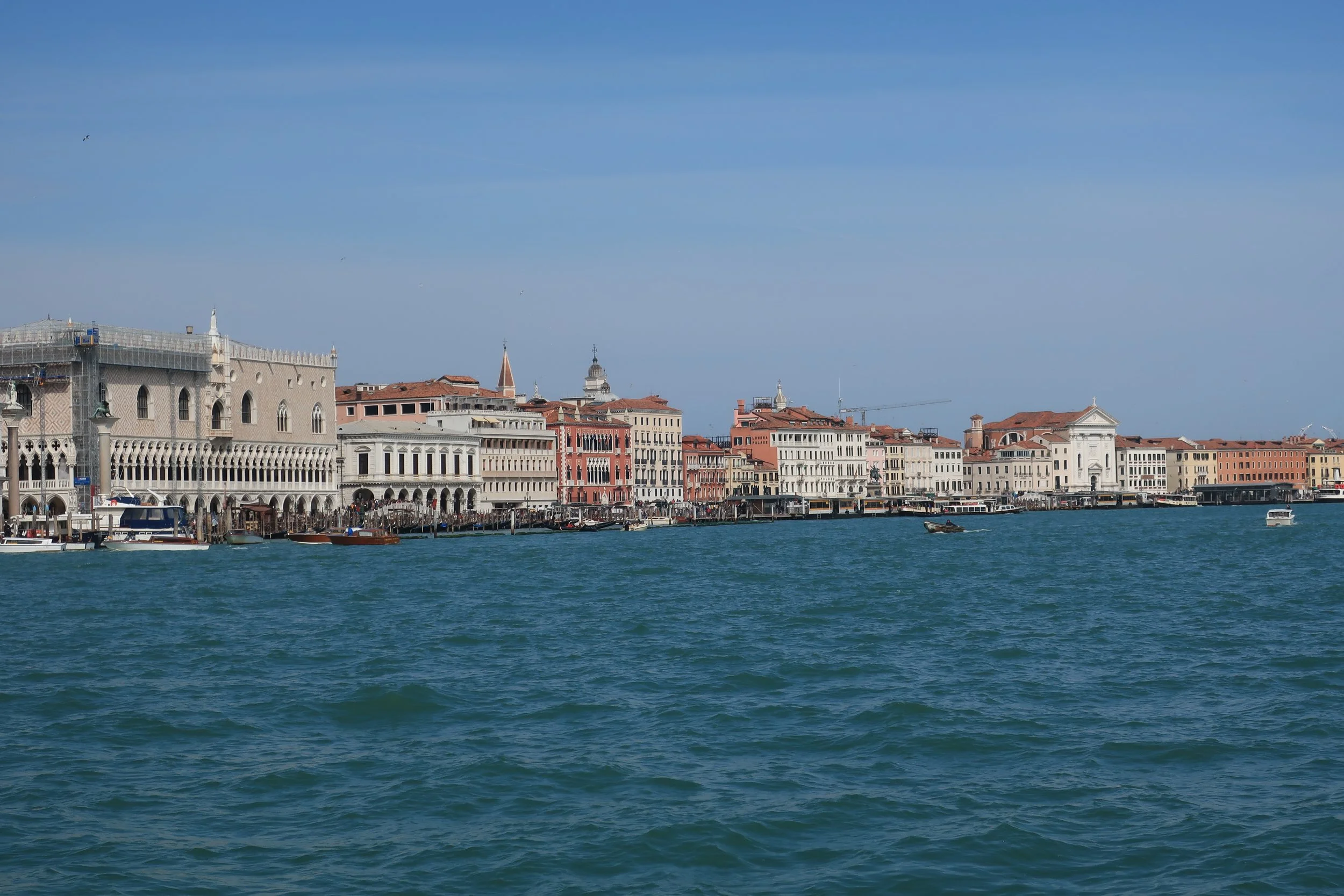  Venice 2023--Riva degli Schivione from the point with Santa Maria della Salute Church in Dorsoduro Sestieri 