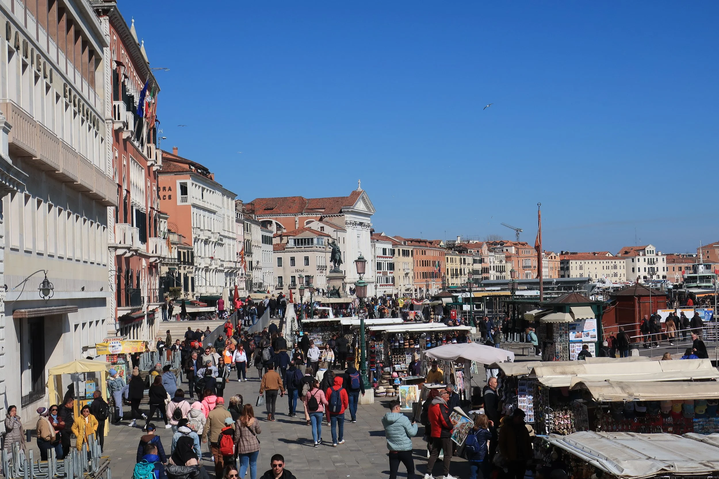  Venice 2023--Riva Delle Schavione promenade from the Doge's Palace with La Pieta church 