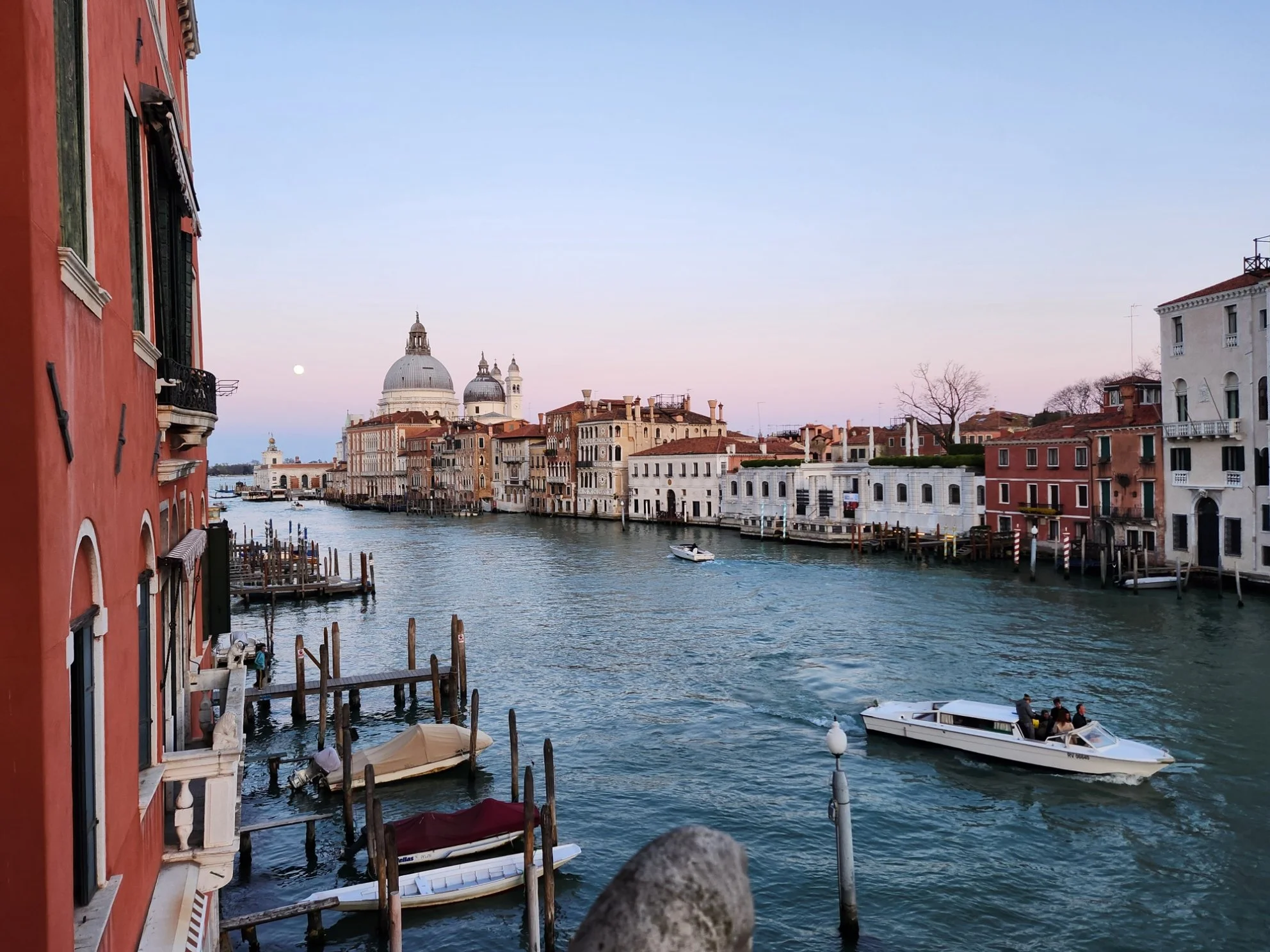  Venice 2023--Grand Canal--Restaurant Pisani with Santa Maria della Salute and moon 