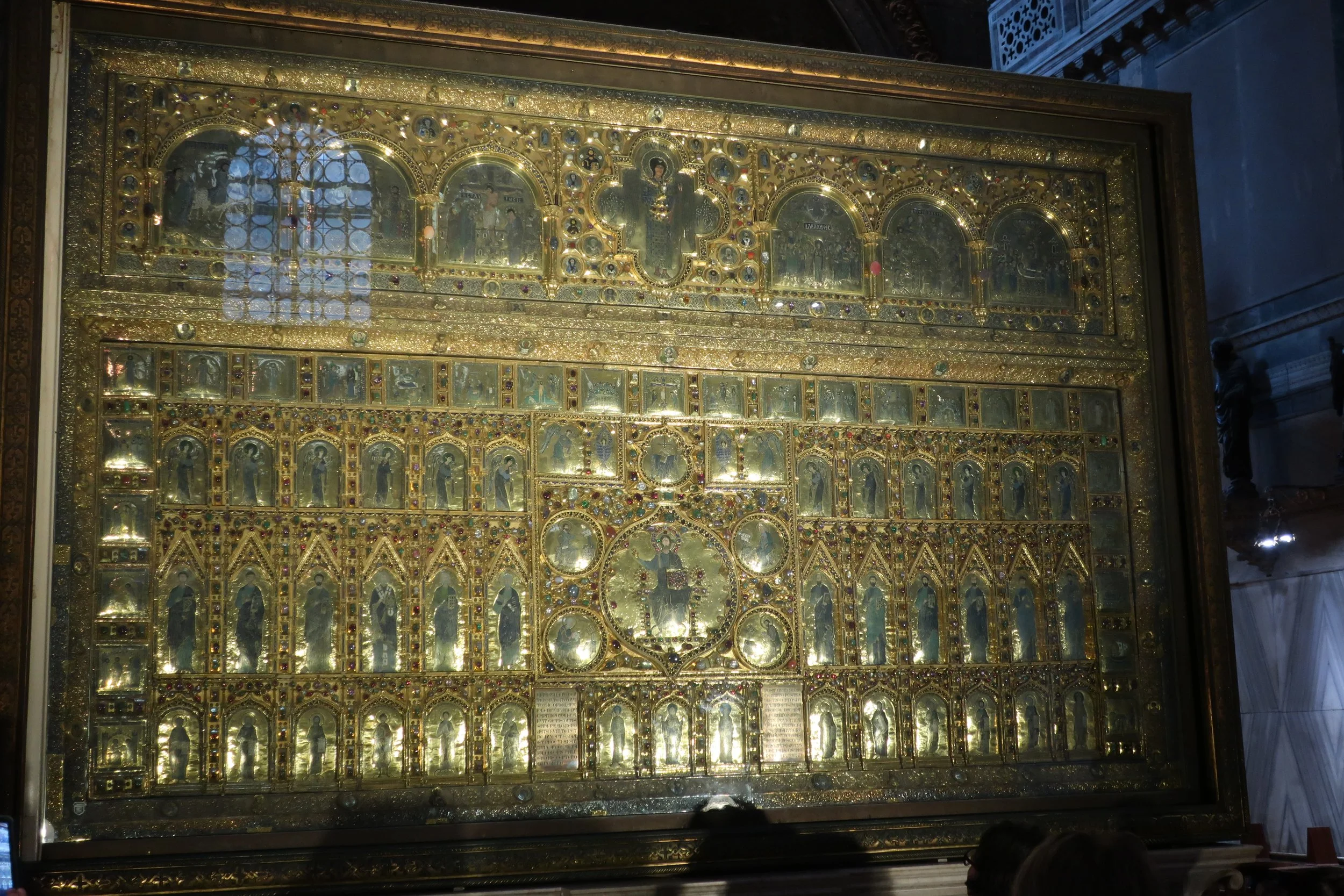  Venice 2023--San Marco Basilica Altar--Pala d'Oro--Gold and enameled altar piece considered one of the world's best examples of Byzantine art. 