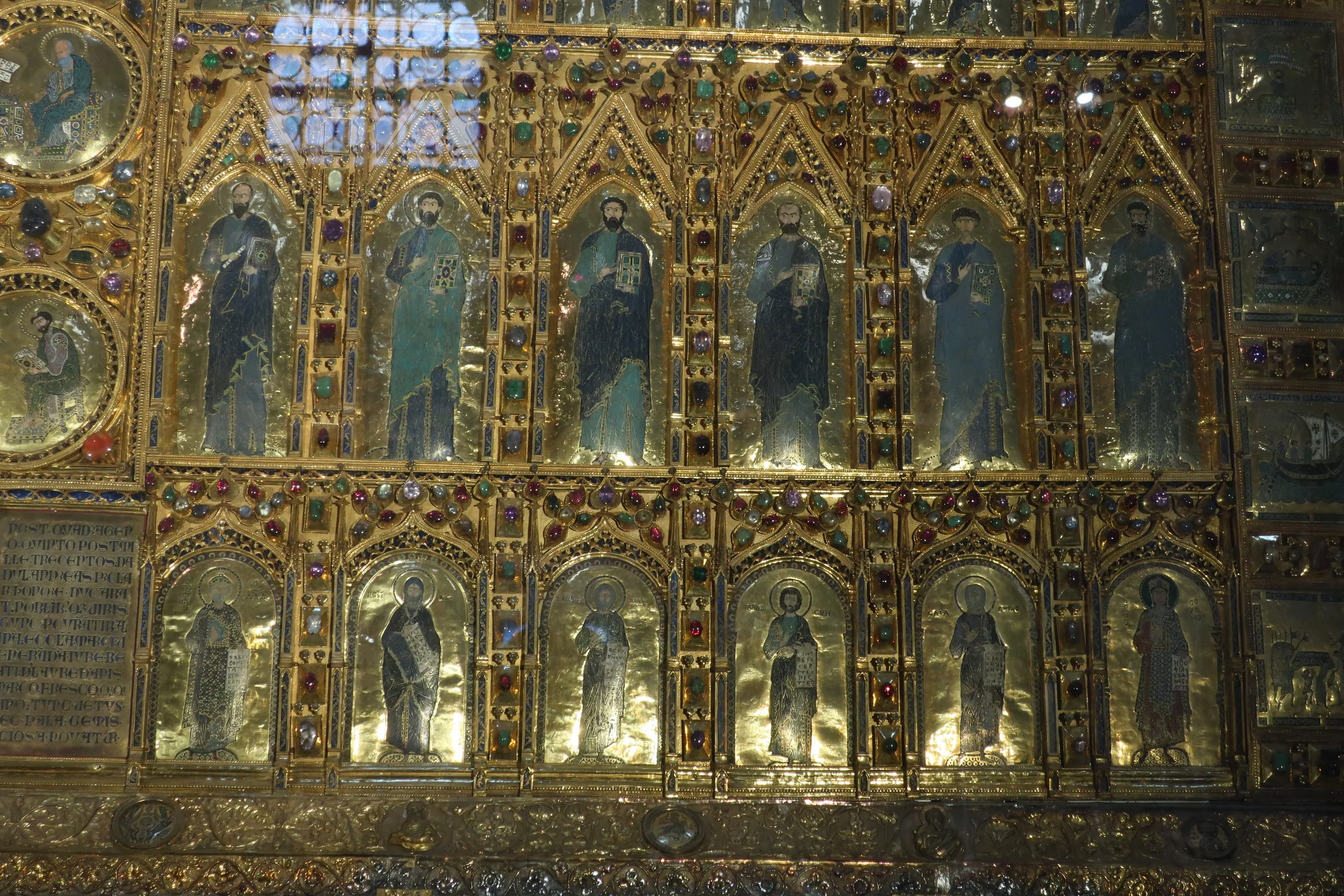  Venice 2023--San Marco Basilica Altar--Pala d'Oro--Gold and enameled altar piece considered one of the world's best examples of Byzantine art (detail) 