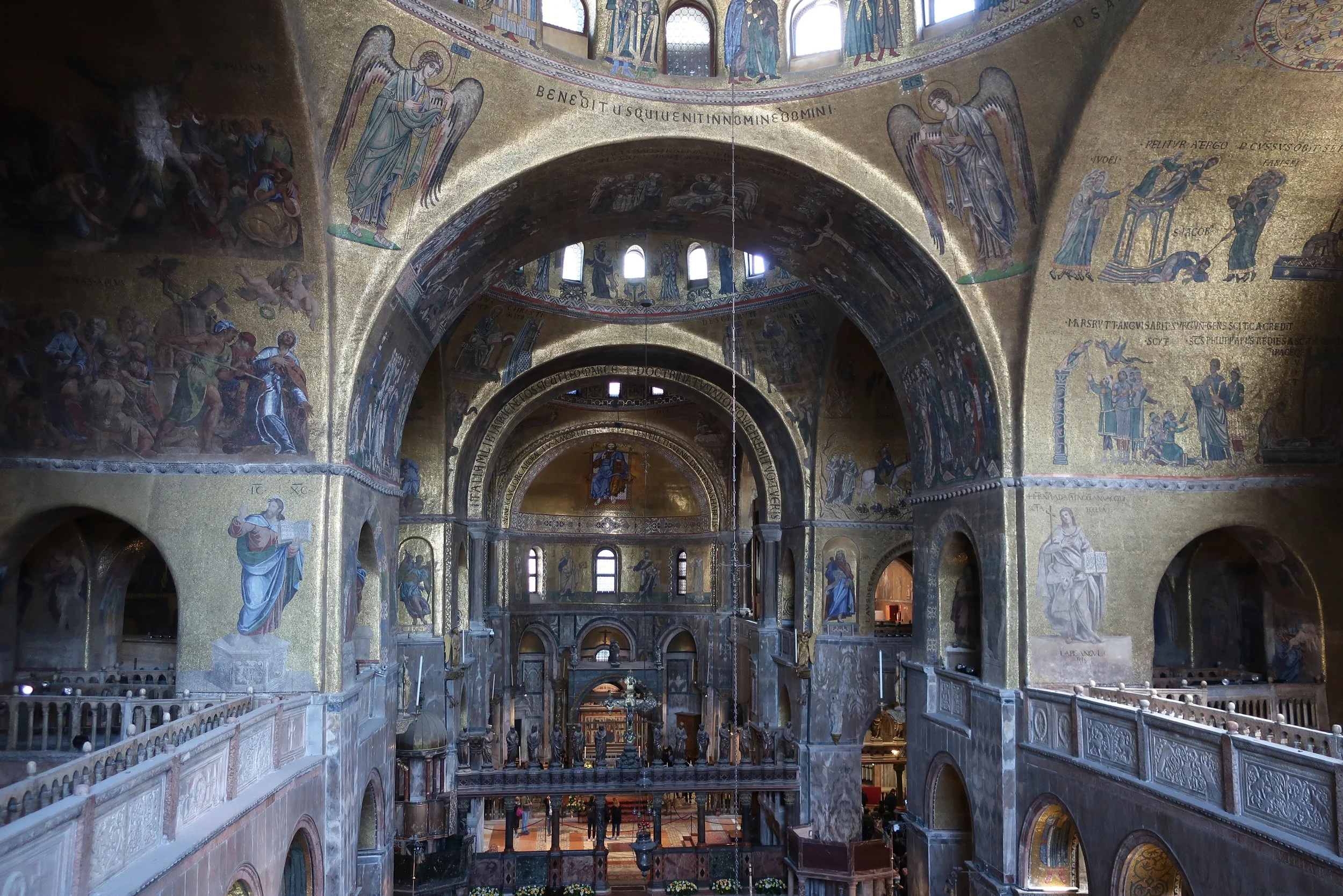  Venice 2023--San Marco Basilica Nave from loggia 