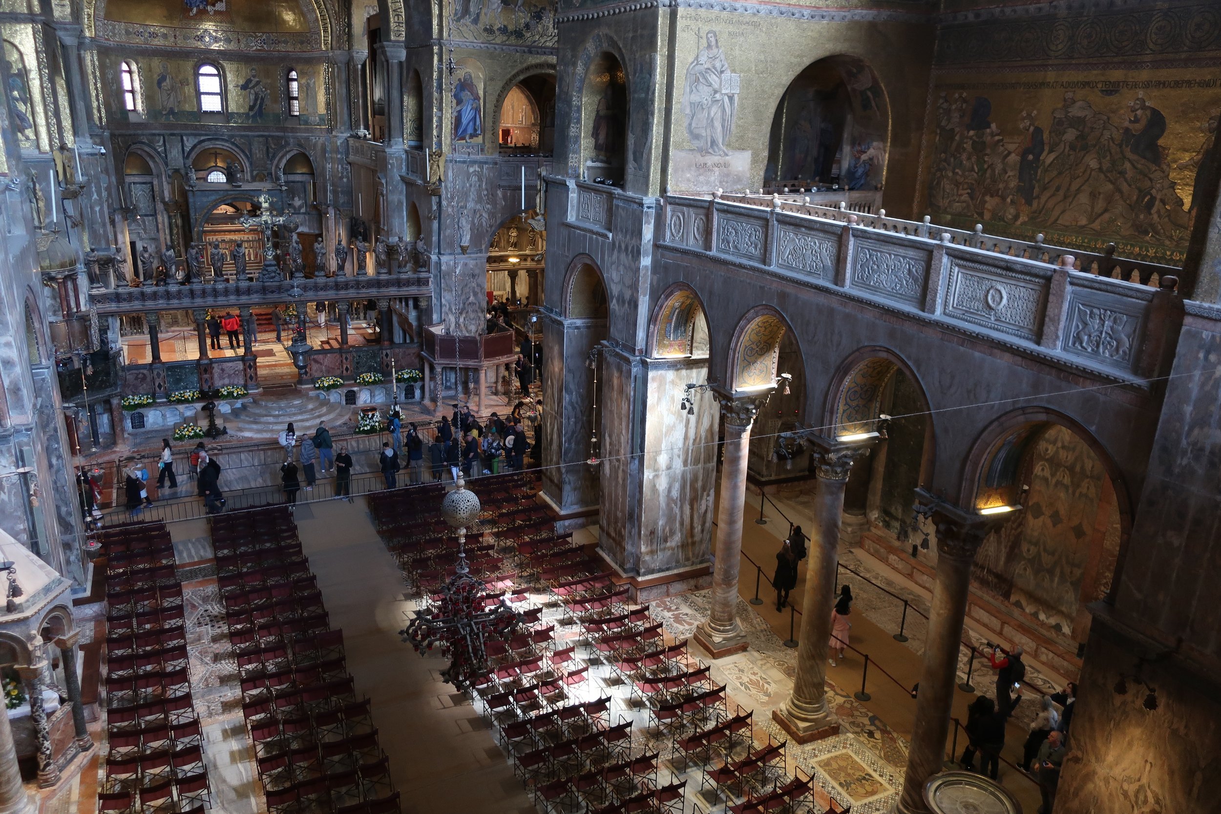 Venice 2023--San Marco Basilica Nave from loggia 