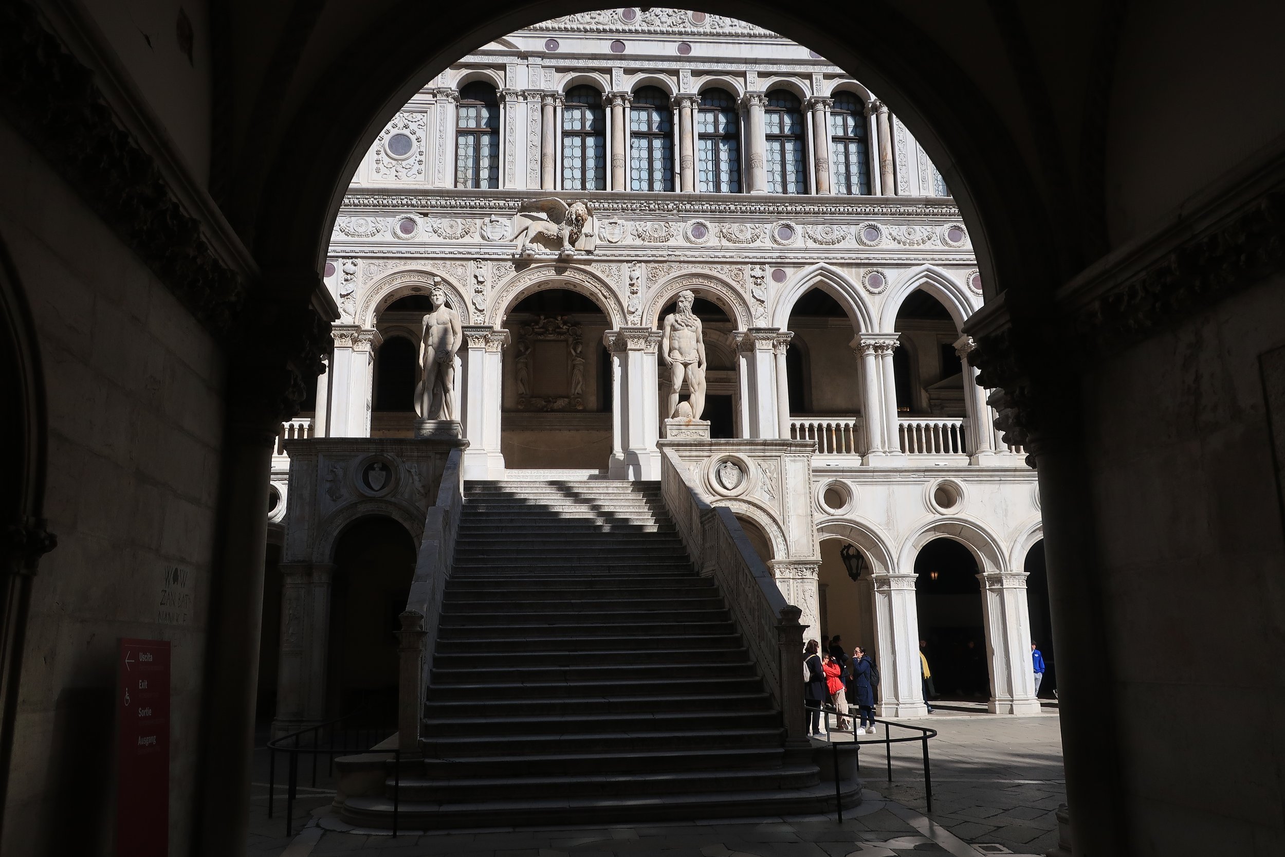  Venice 2023--Inside the Doge's Palace. From the Courtyard with the large staircase 